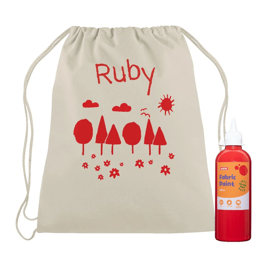 3 Kadink Fabric Paint 500mL Red, 3 of 3