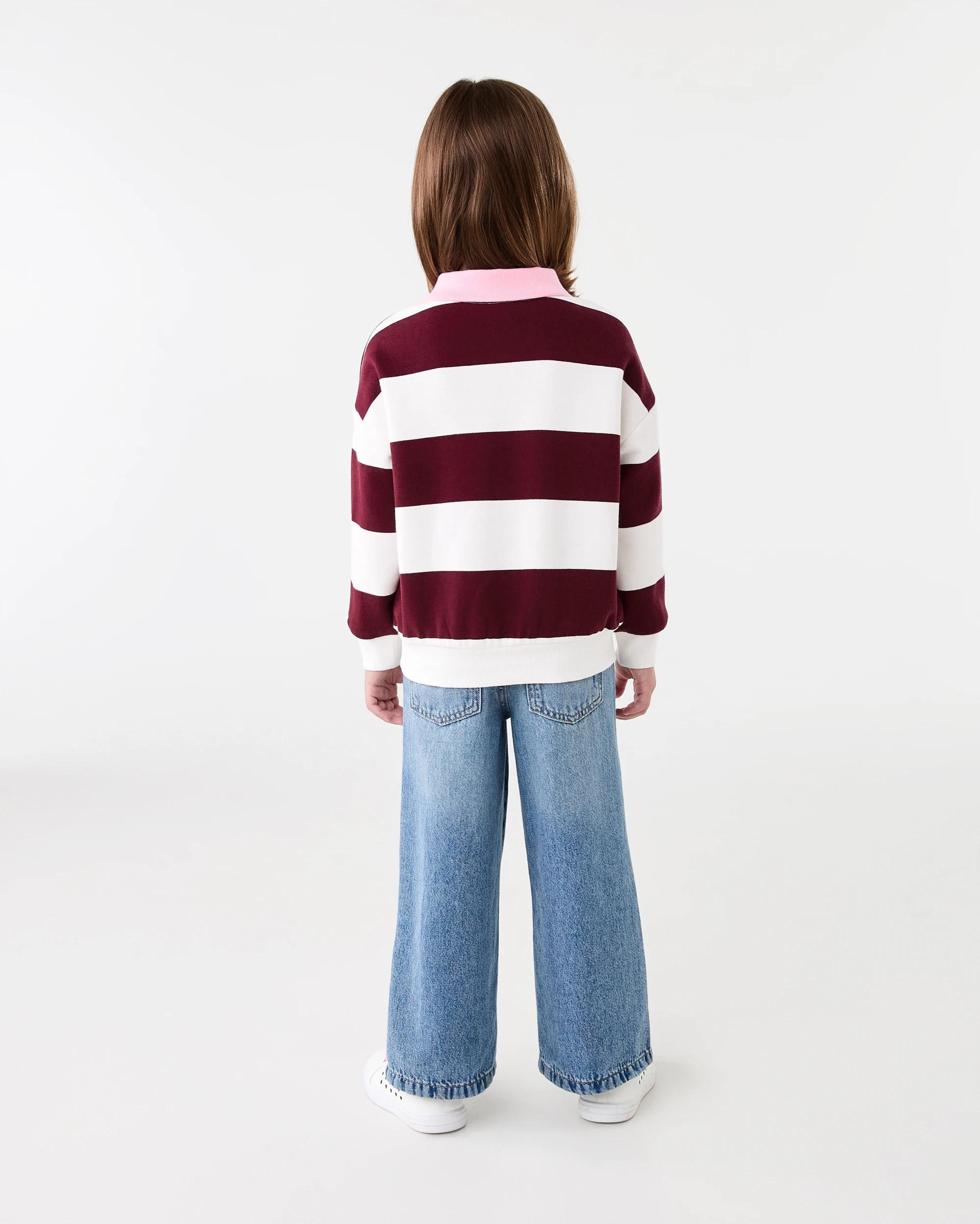 8 Long Sleeve Rugby Sweatshirt Wht Strpe, 8 of 8