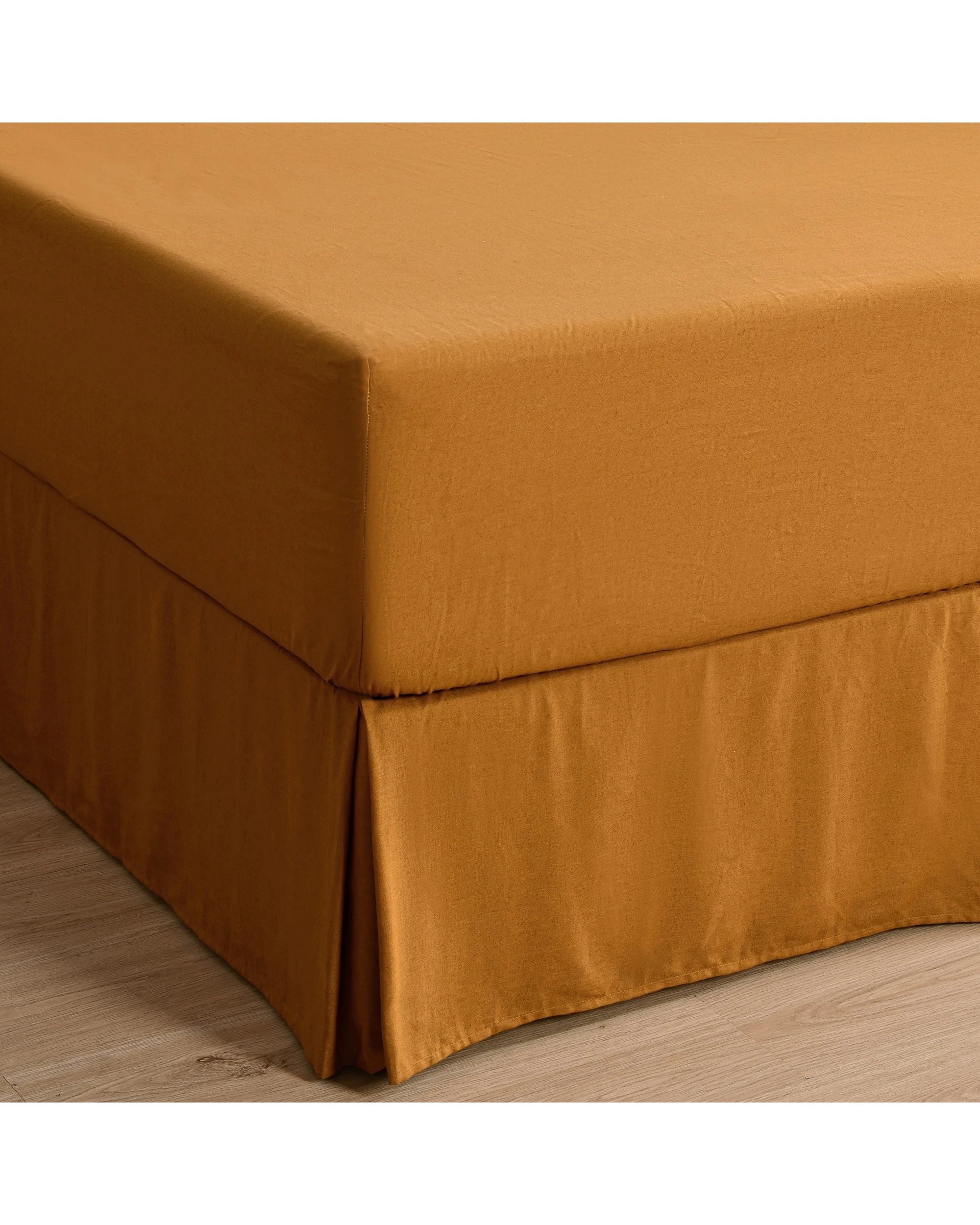 1 Dreamaker Linen Cotton Valance - Single Bed - Rust, 1 of 7