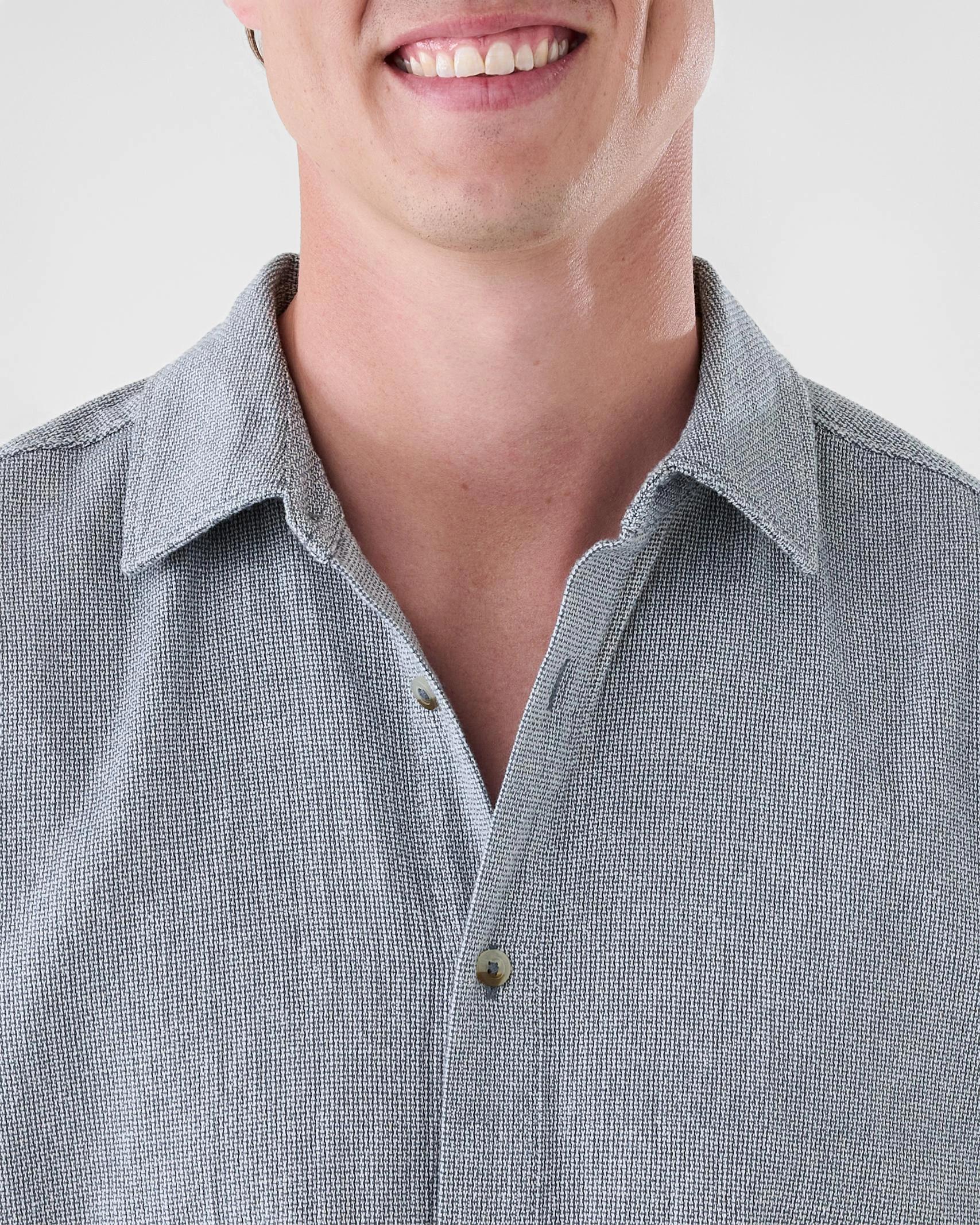4 Short Sleeve Dobby Shirt Blu Yd, 4 of 6