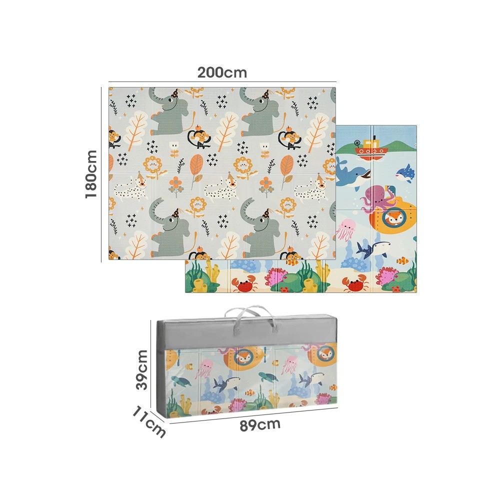 2 Playpals Kid Play Mat Baby Crawling Double Folding Pad XPE Foam Non-slip Carpet - Multi, 2 of 3