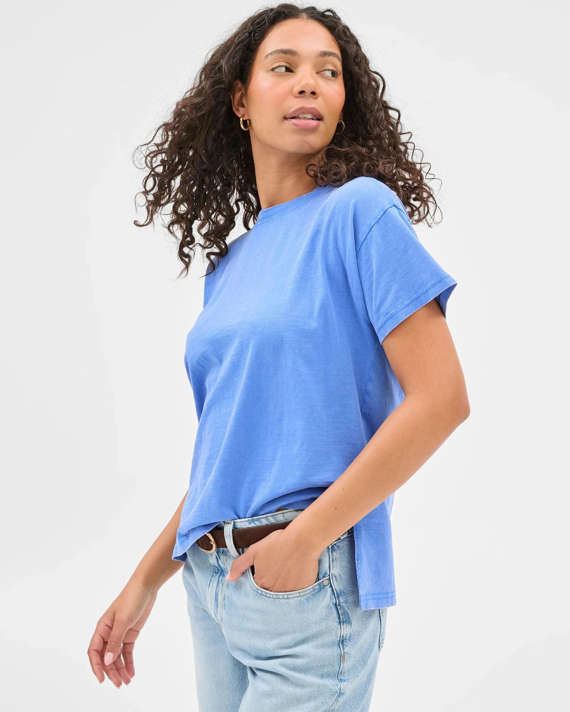 1 Target Australian Cotton Relaxed Slub T-Shirt VIVID BLUE, 1 of 6