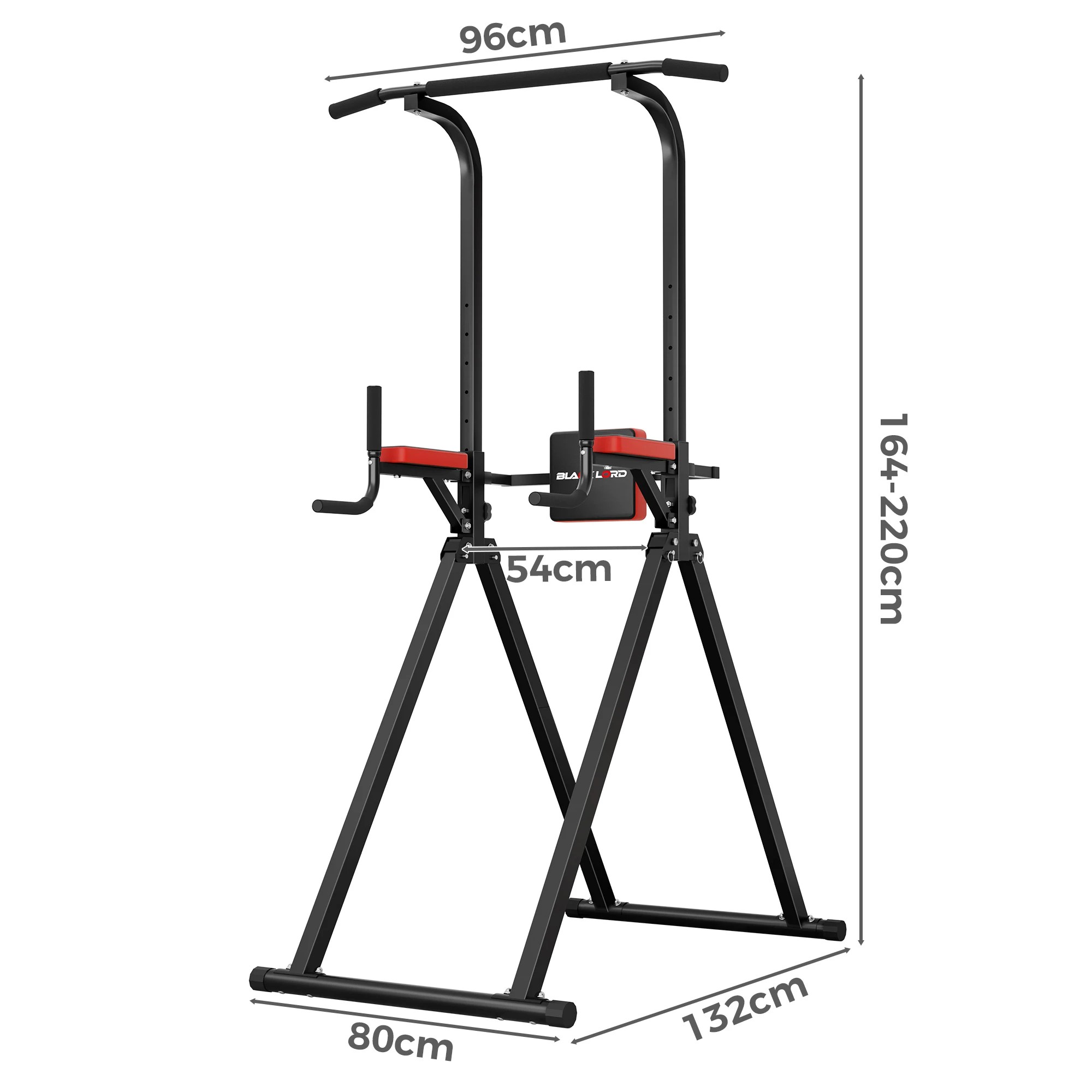 2 Black Lord Power Tower Chin Up Bar Pull Up Weight Bench Home Gym Foldable, 2 of 9