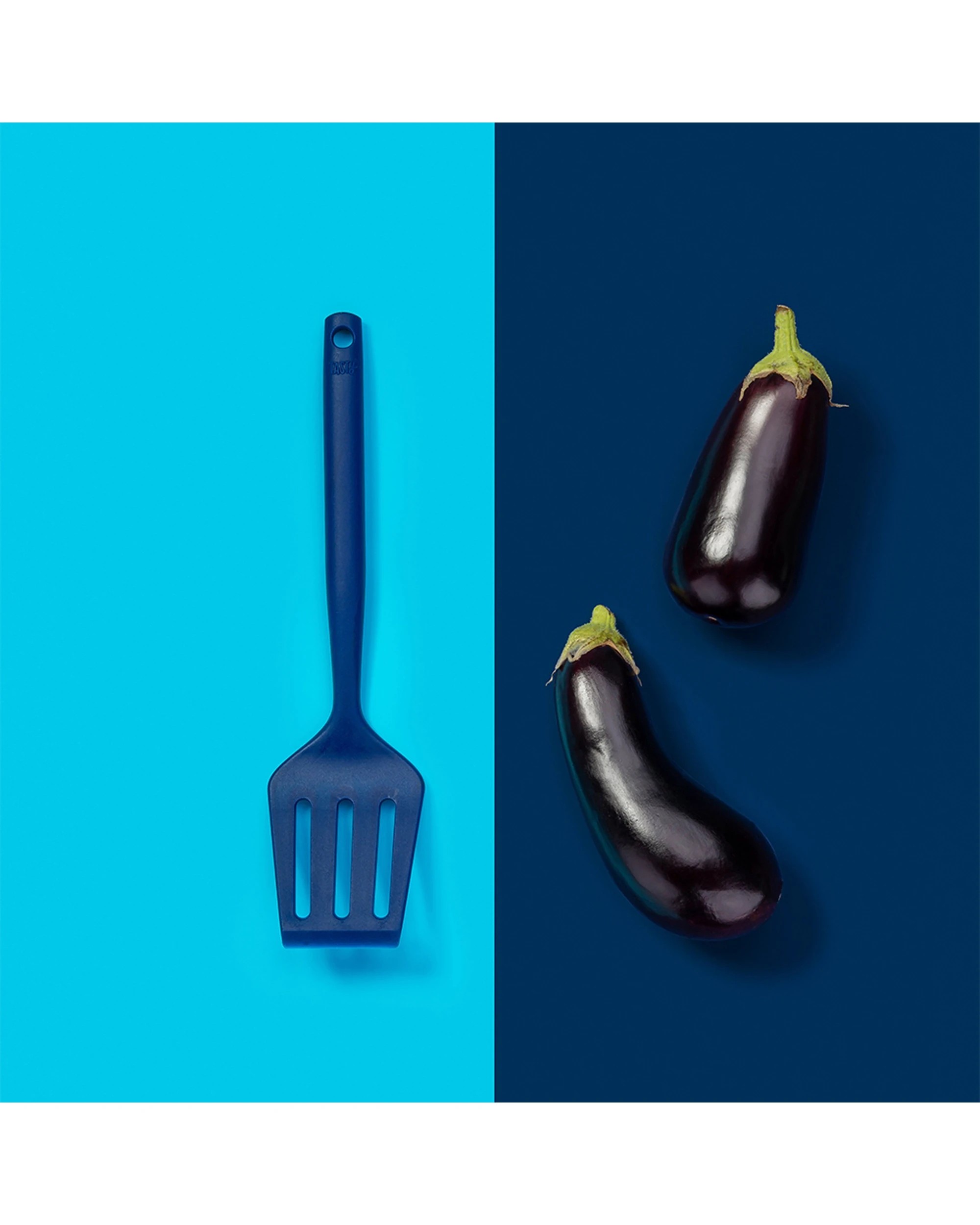 4 Tasty 2PK Silicone Slotted Turner Cooking Utensil - Blue, 4 of 4