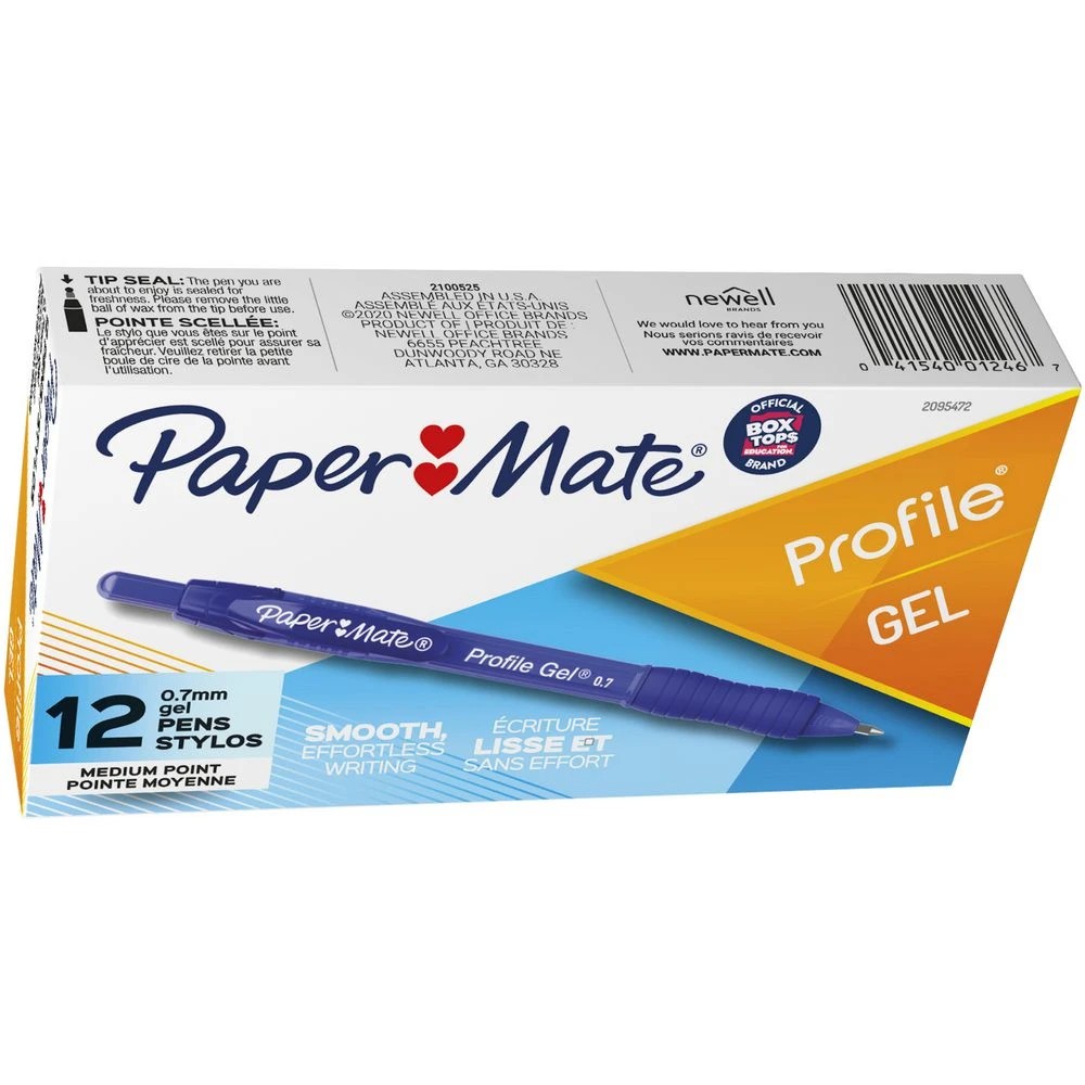 4 Paper Mate Profile Gel Pens 0.7mm Blue 12 Pack, 4 of 4