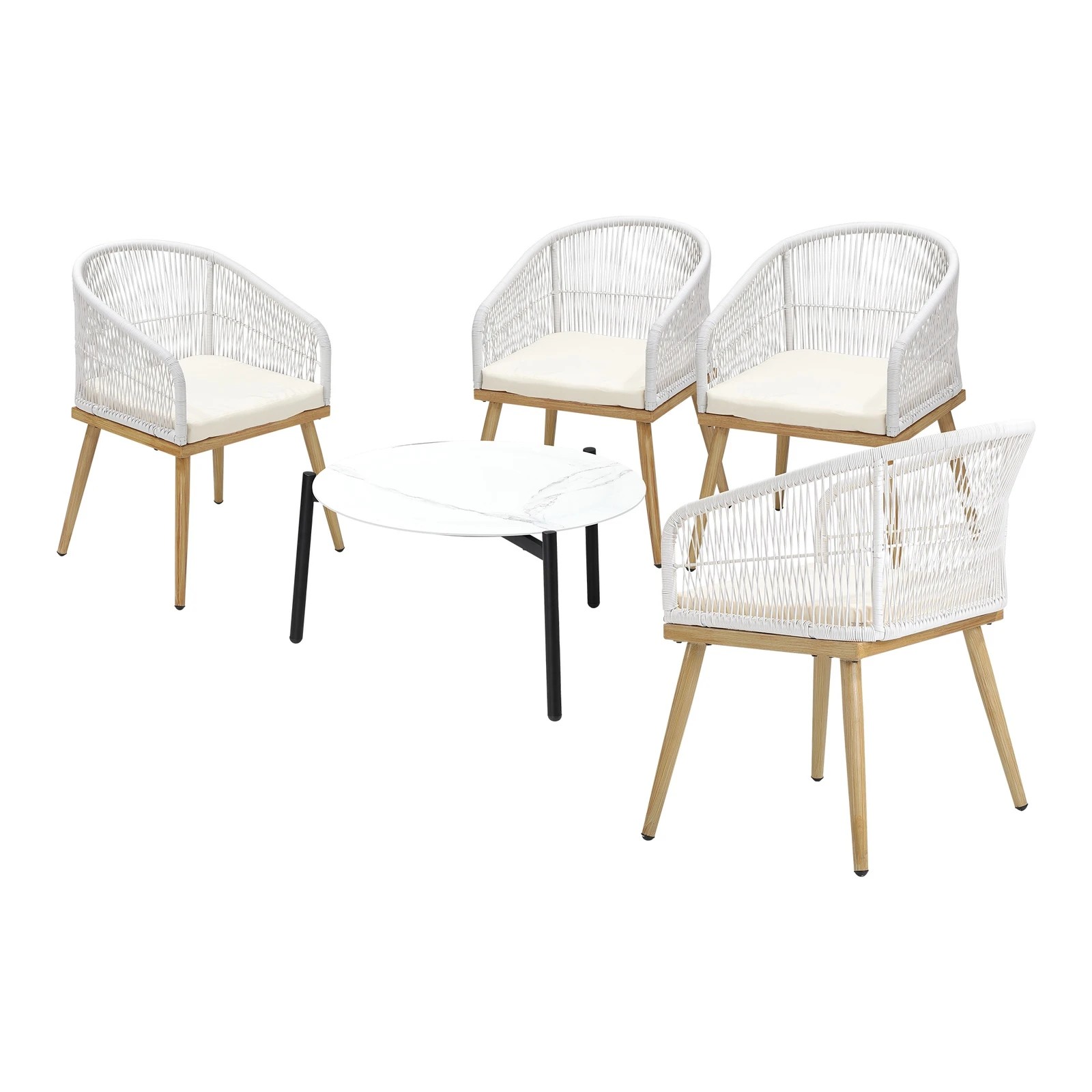 7 Livsip 5 Piece Outdoor Patio Setting Bistro Set Lounge Furniture Sets 70cm Table
 - Multi, 7 of 10