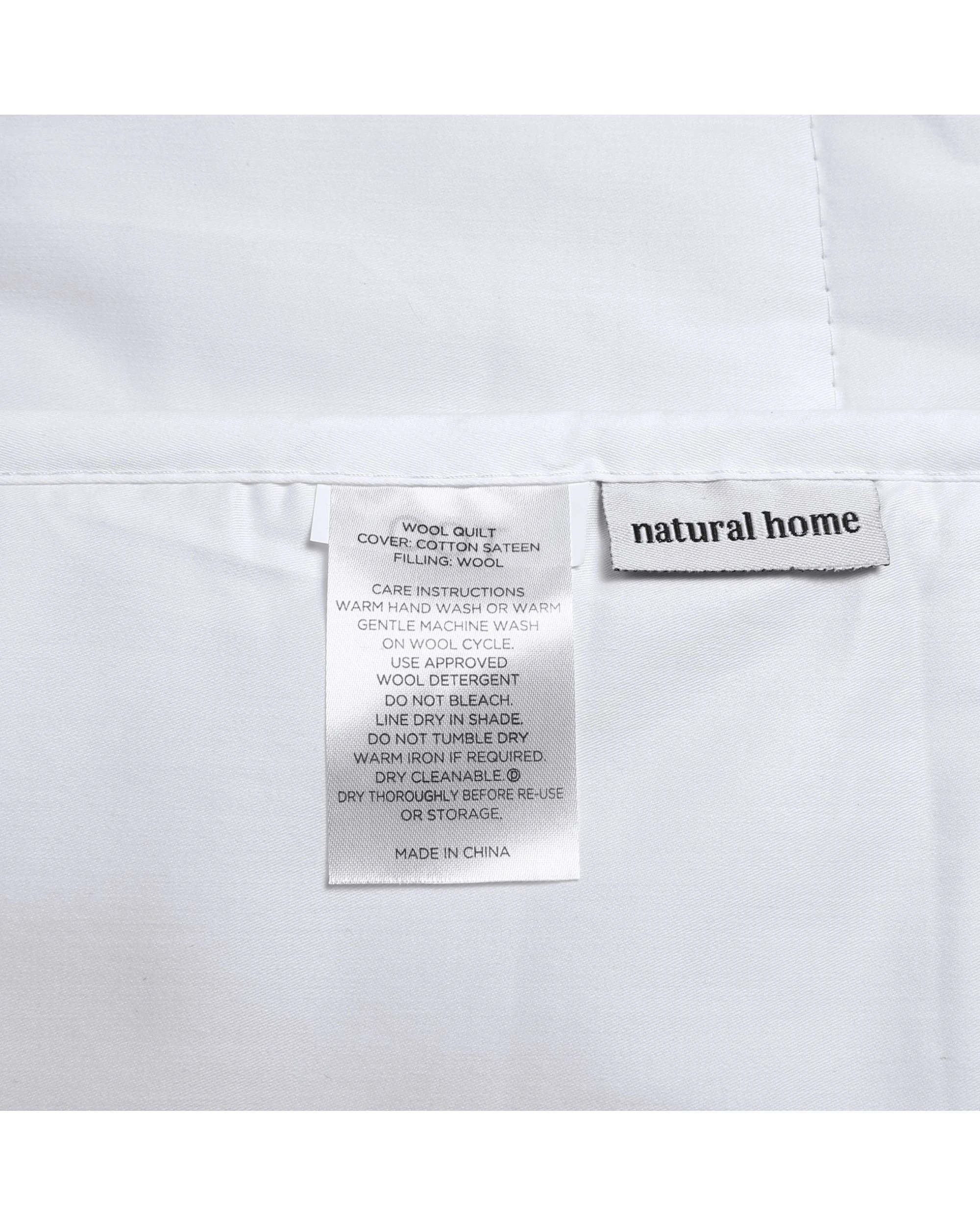 4 Natural Home 300gsm Summer Wool Quilt - Baby COT Size - White, 4 of 5