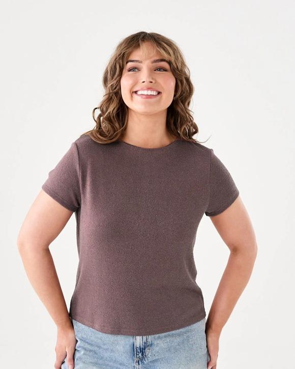 Short Sleeve Textured Top