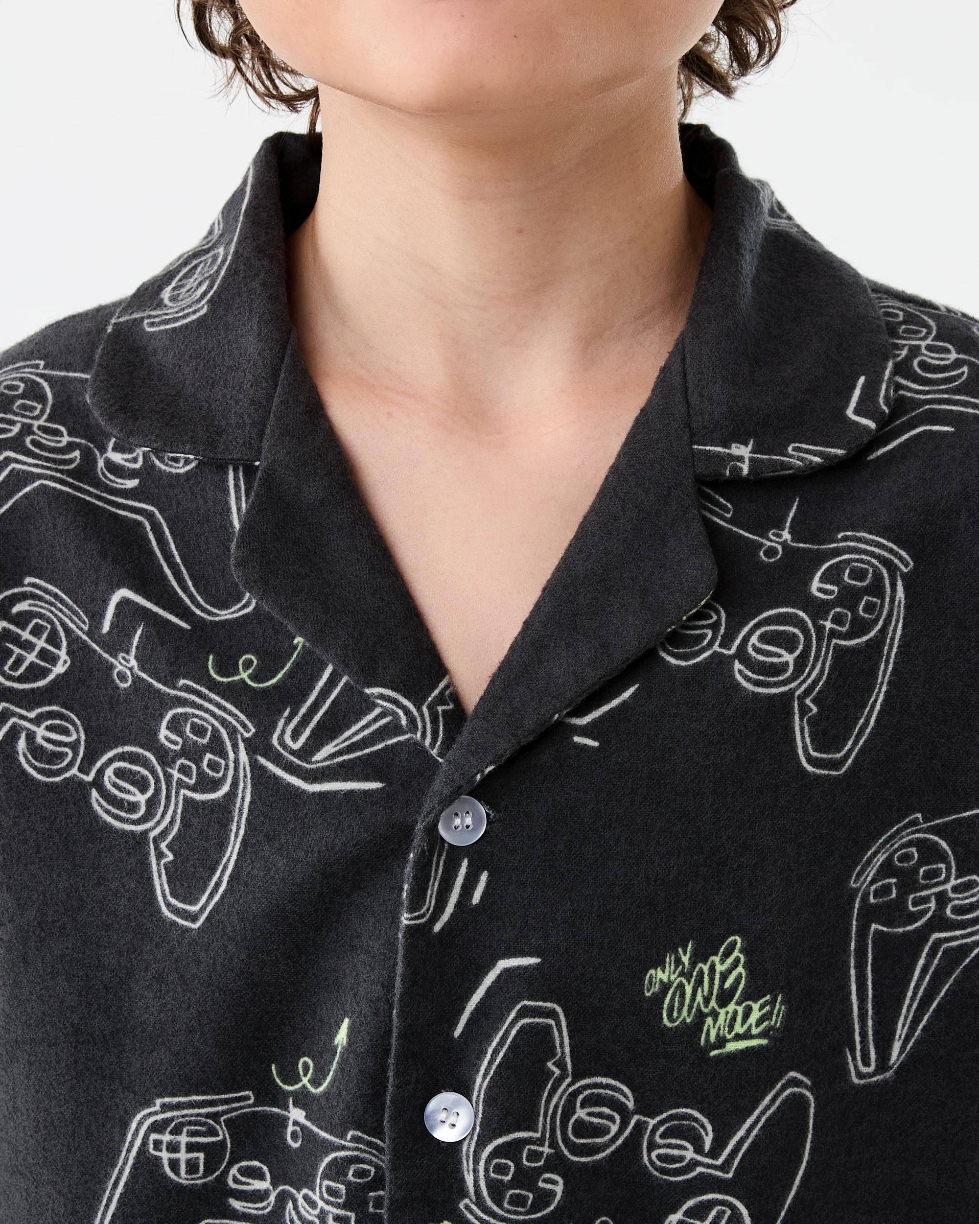 4 Flannel Pyjama Set Gry Contl, 4 of 6