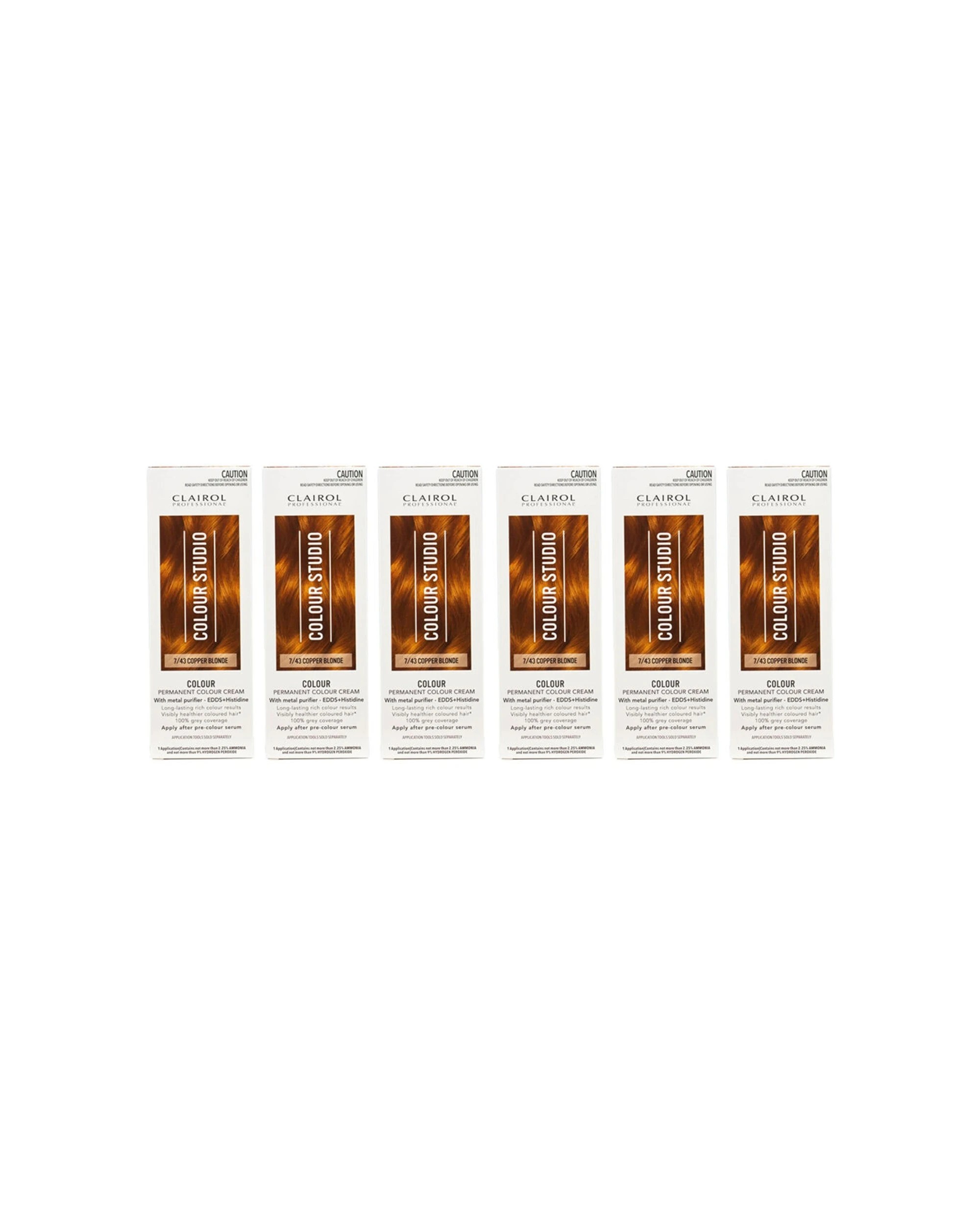 1 Clairol 6PK Professional Permanent Hair Colour Pack Multiple Applications Hair Dye 7/43 - Beige, 1 of 5