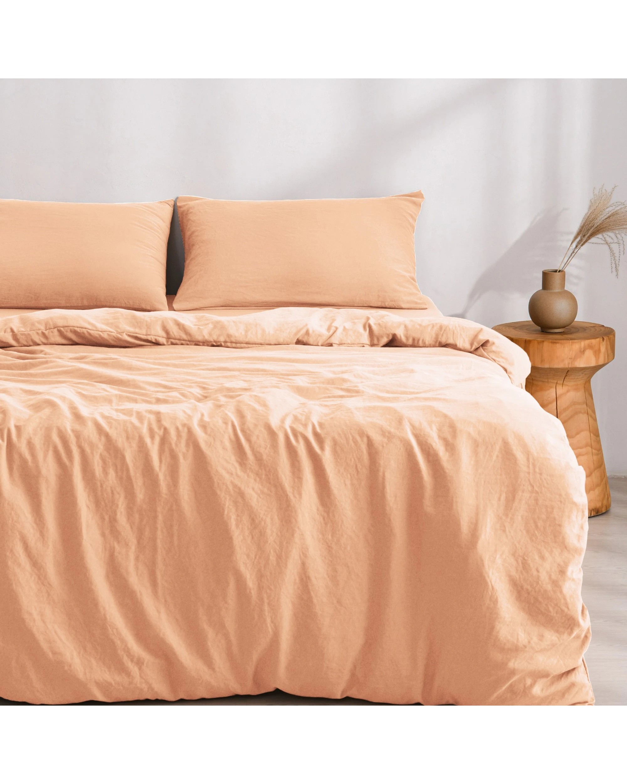 2 Dreamaker Superfine Washed Microfibre Quilt Cover Set - King Single Bed - Peach, 2 of 7
