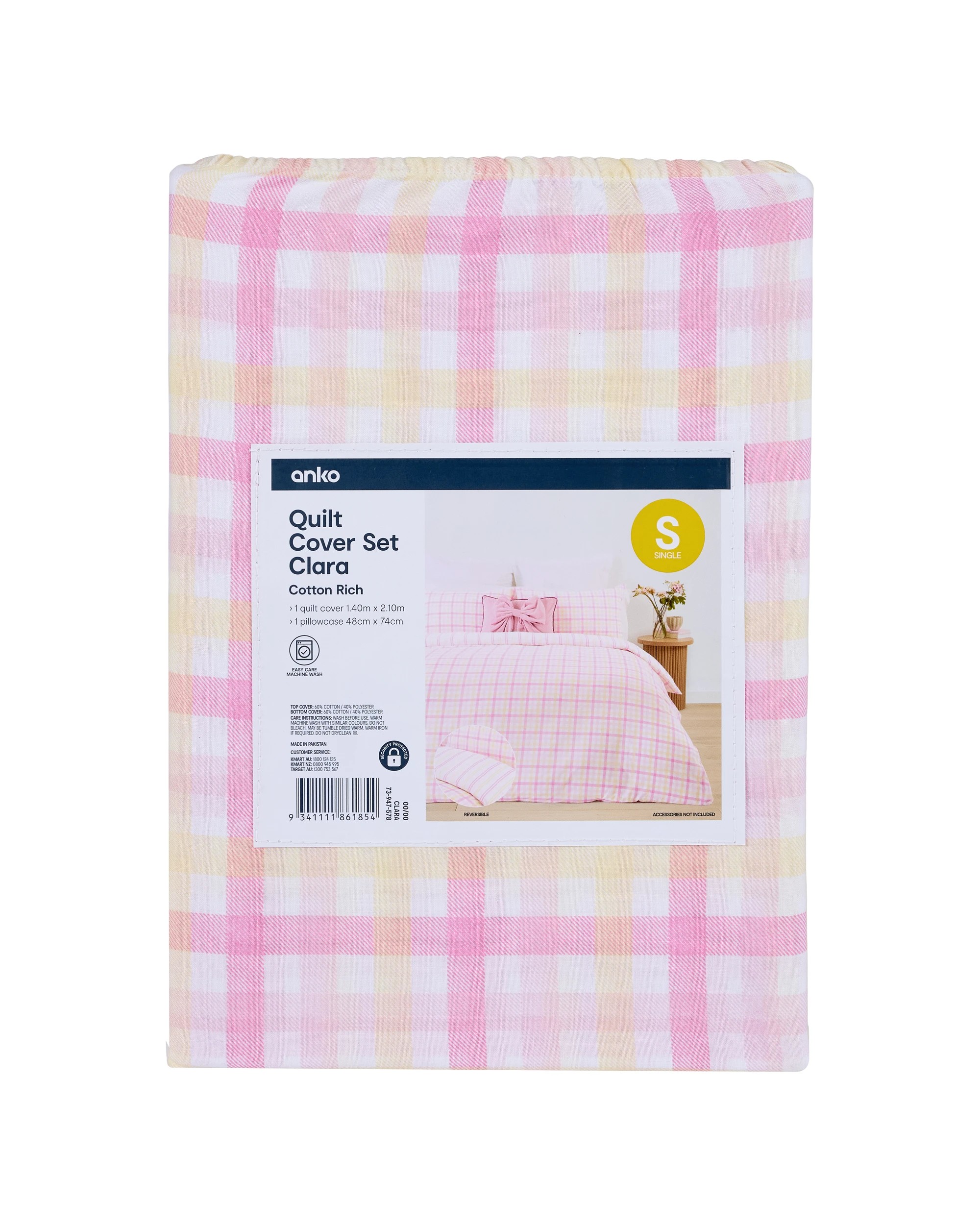 8 Clara Cotton Rich Reversible Quilt Cover Set - Single Bed, 8 of 8