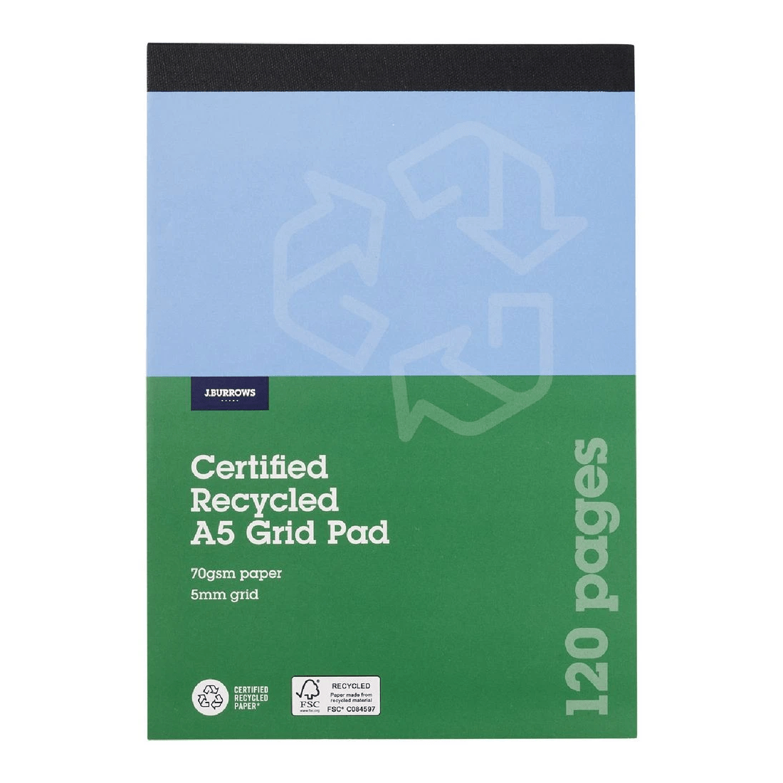 1 J.Burrows A5 Grid Notepad 5mm 120 Page, 1 of 2
