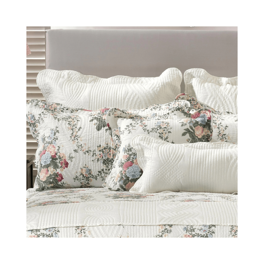 4 Bianca Bedding Rosedale Bedspread Set - Single, Green
 - Single Bed
 - green, 4 of 4