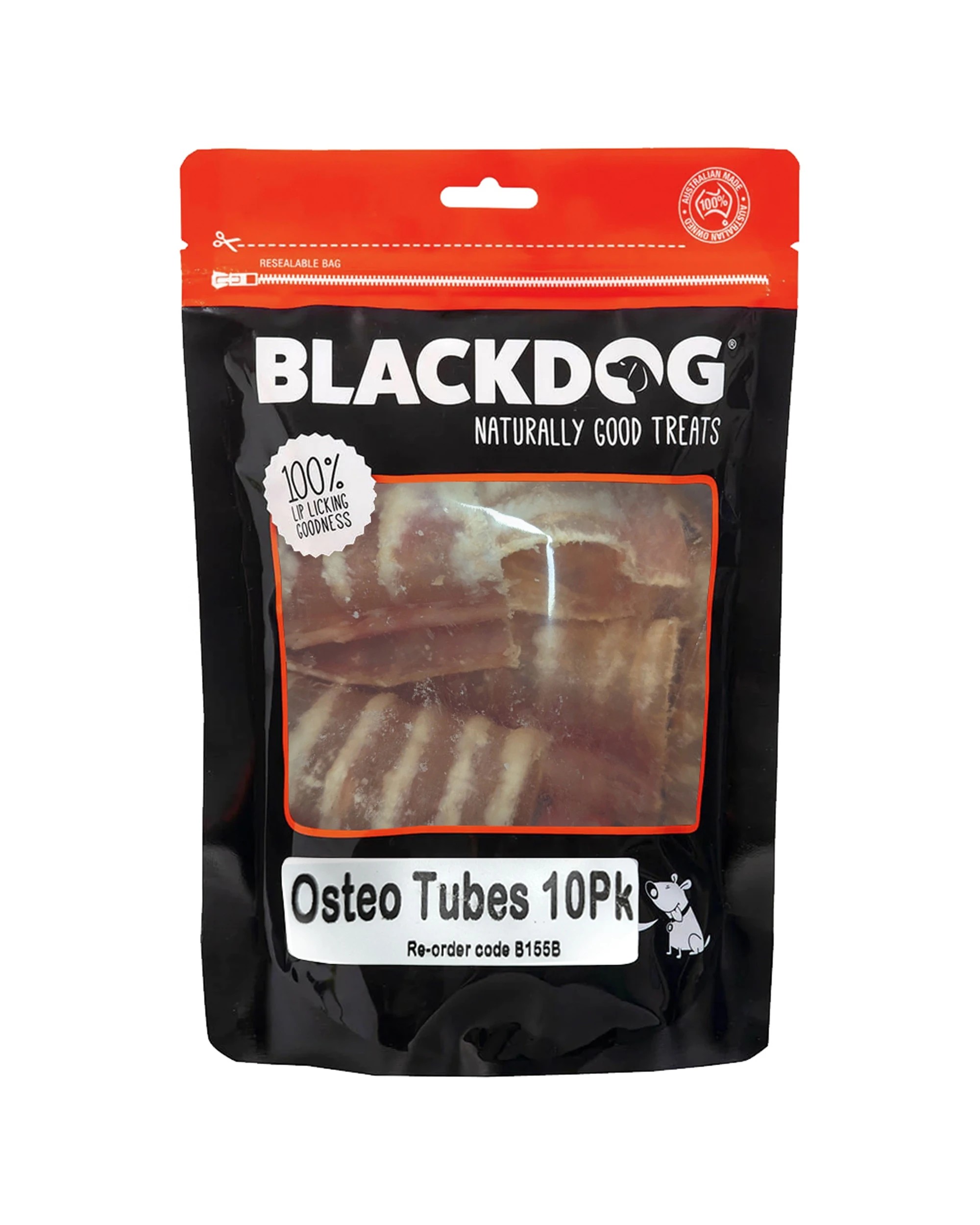 3 Blackdog 10pc Osteo Tubes Dog Glucosamine Dental Chews Dried Treats - Natural Beef Pack Of 10 Pks. - Brown, 3 of 3