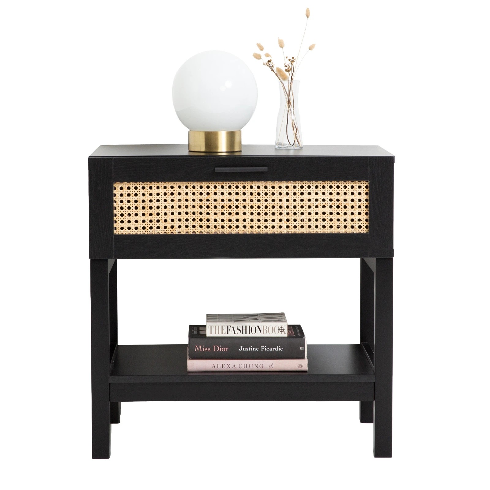 2 Casa Decor Tulum Rattan Bedside Table - Black, 2 of 10
