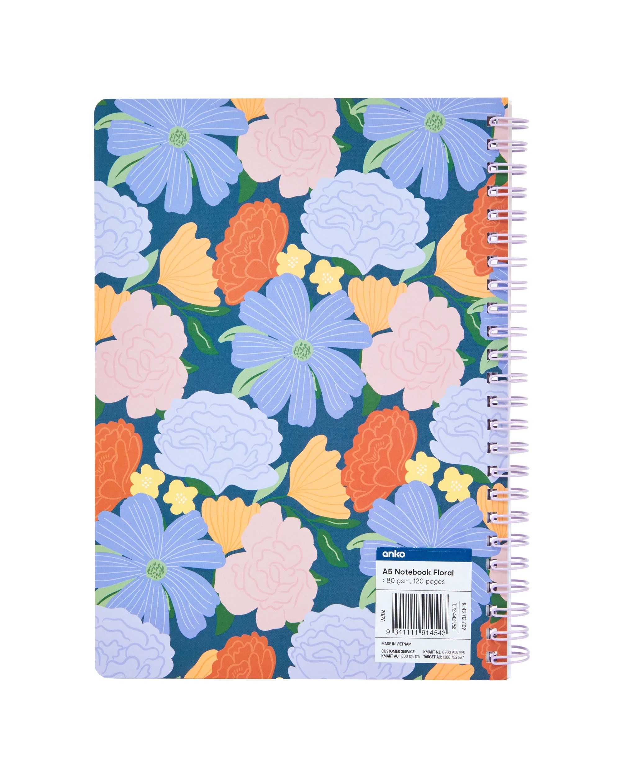 4 A5 Notebook Floral 80gsm 120 Pages, 4 of 4