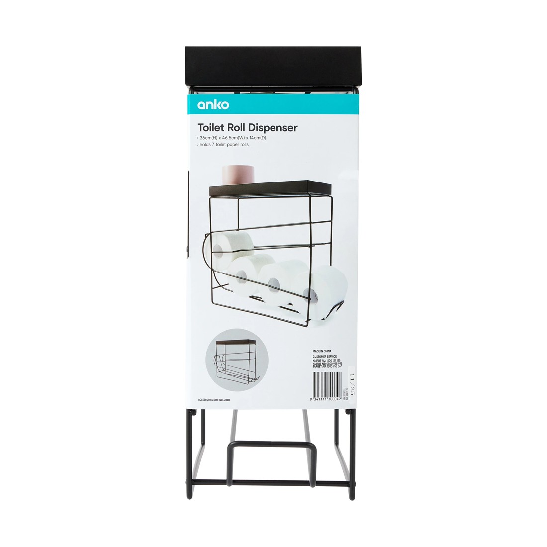 7 Toilet Roll Dispenser - Black, 7 of 7