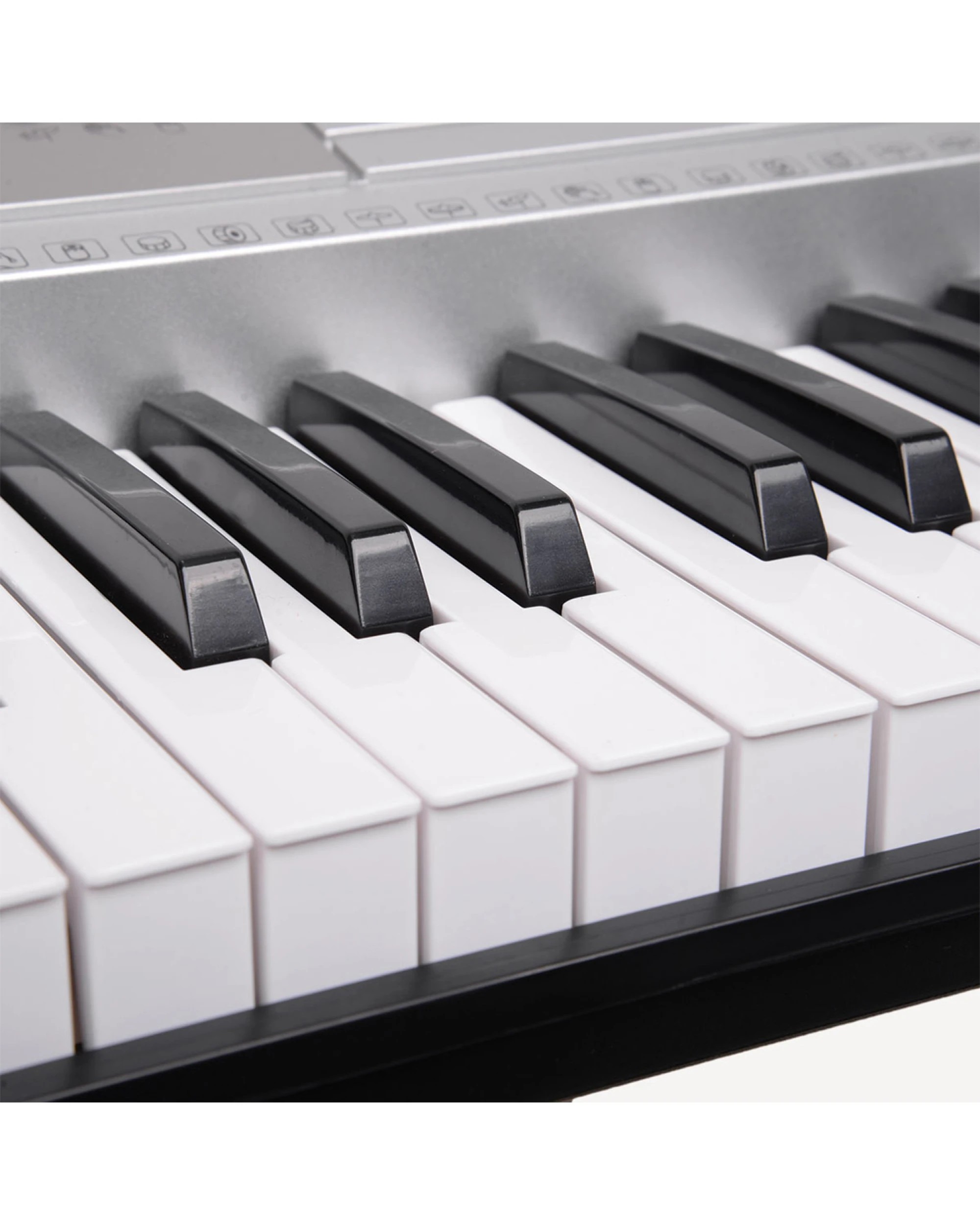 7 Karrera 61 Keys Electronic Keyboard Piano with Stand in Silver - Silver, 7 of 8