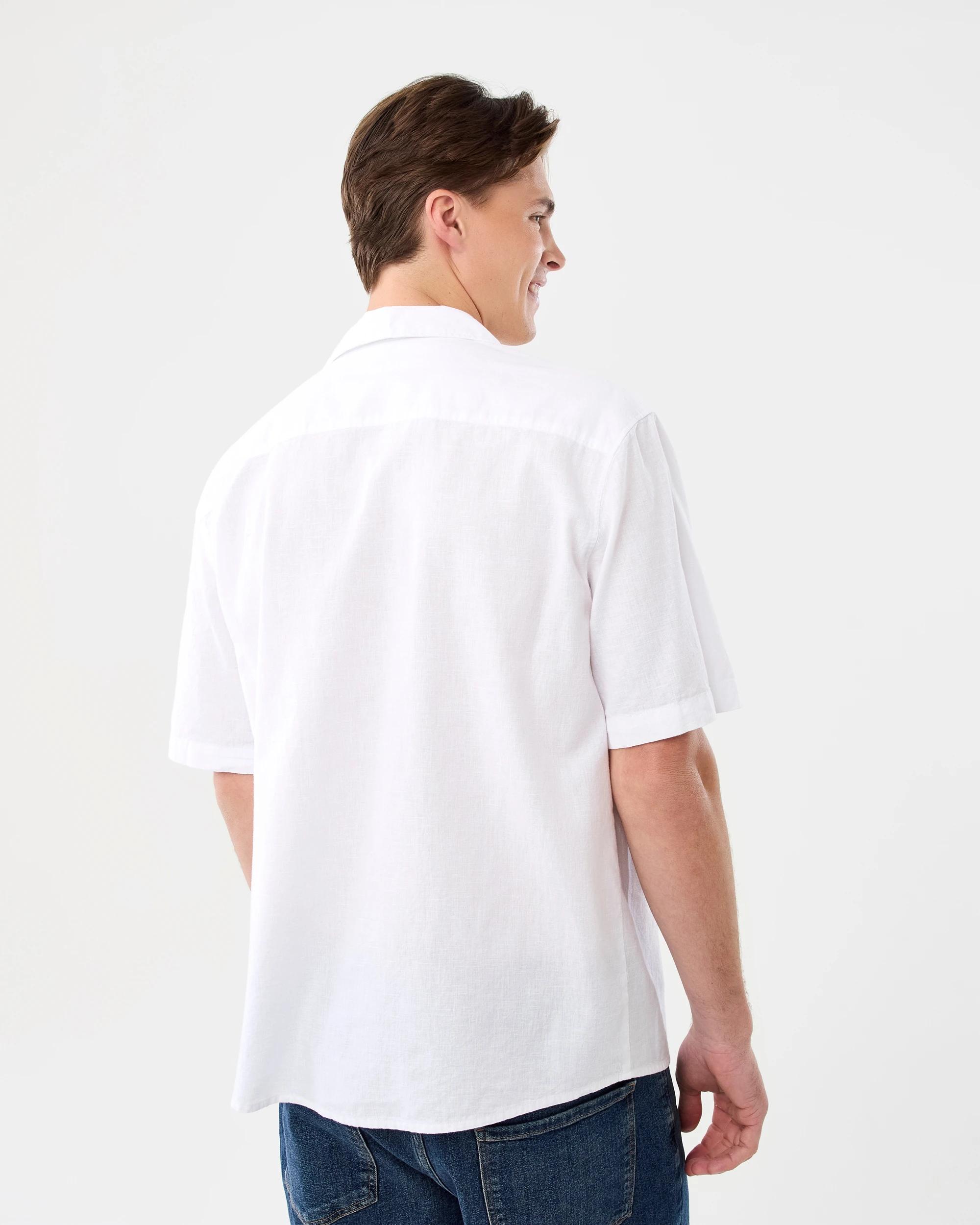 3 Short Sleeve Cotton Linen Shirt White, 3 of 7