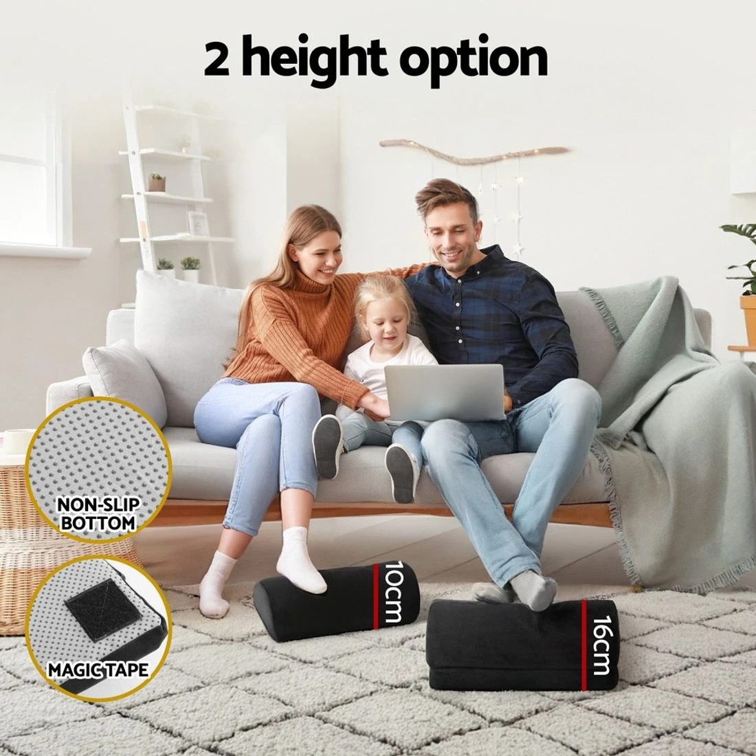 5 Giselle Memory Foam Footrest Cushion Adjustable Pillow
 - Black, 5 of 5