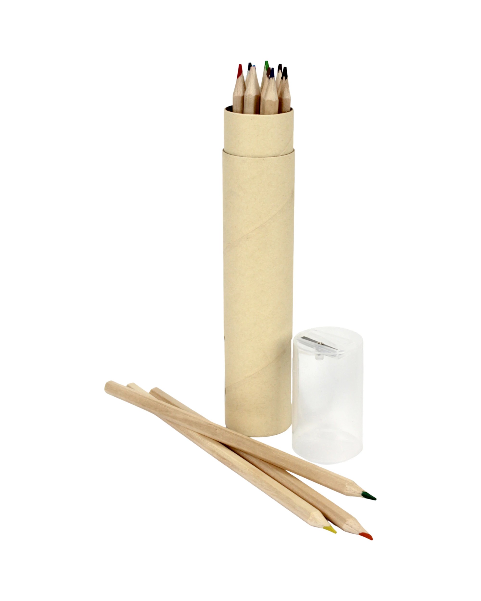 1 Party Maker Coloured Pencil Tube With Sharpener Pack of 12 - Natural, 1 of 3