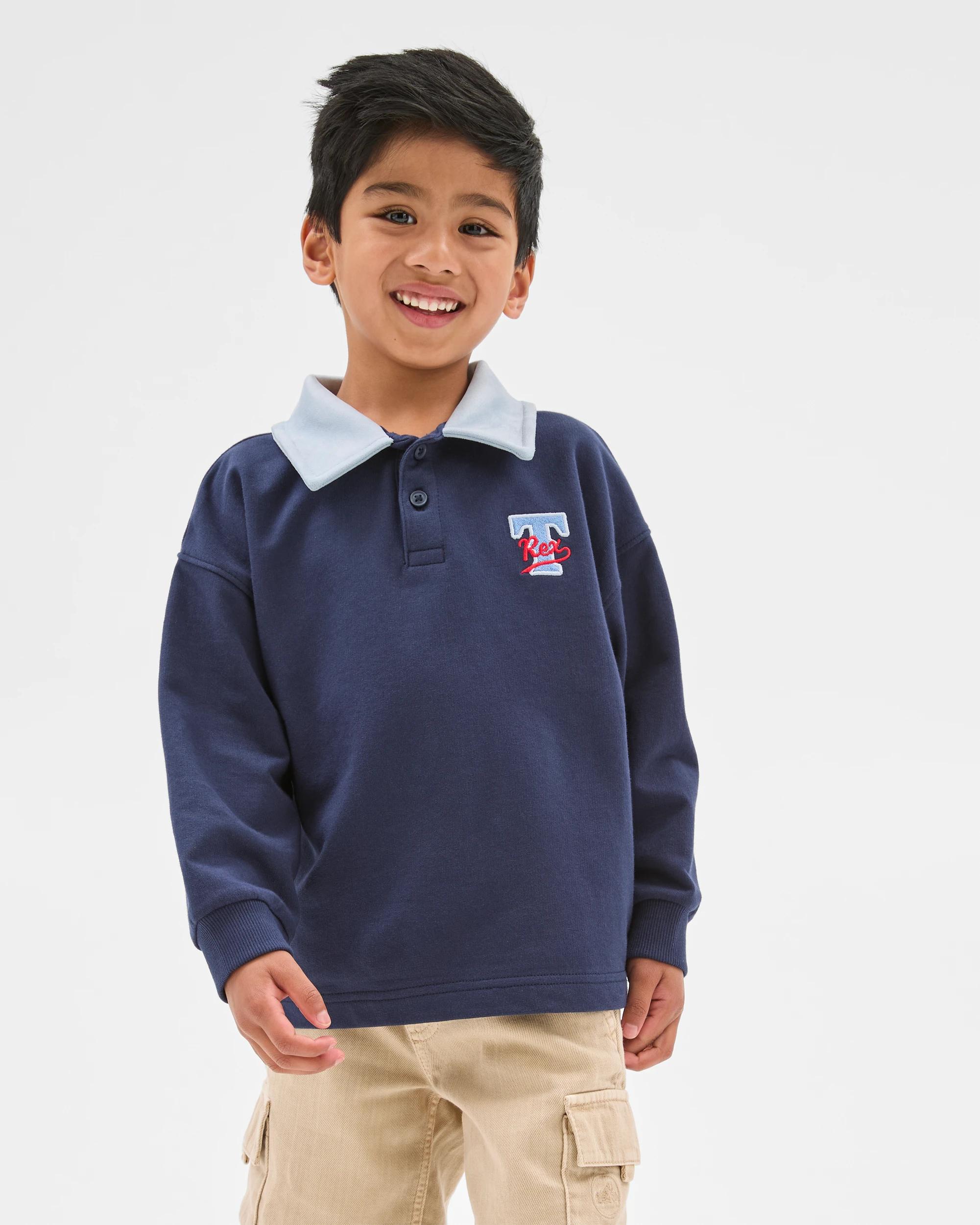 1 Target Kids Australian Cotton Rugby Top NAVY BLUE, 1 of 7