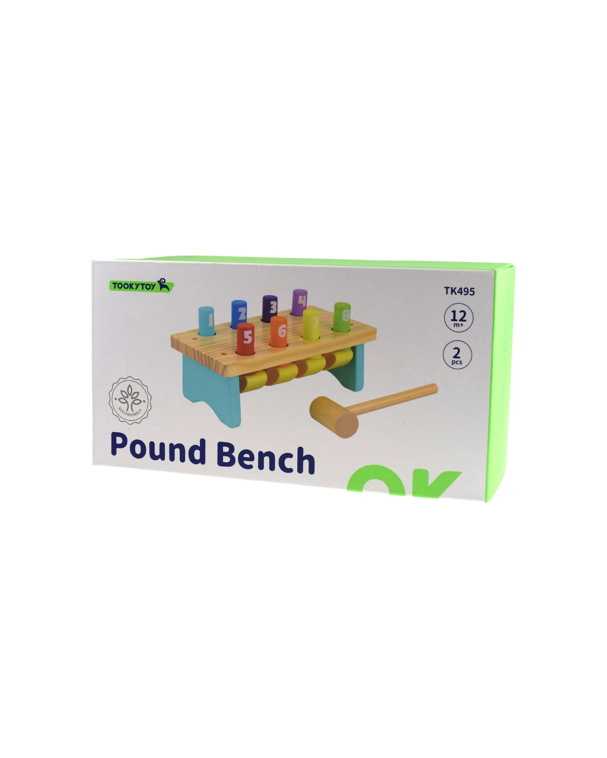 3 Tooky Toy Wooden Knock Bench 8 Pins Baby Toddler Pound Tap Toy - Multi, 3 of 3