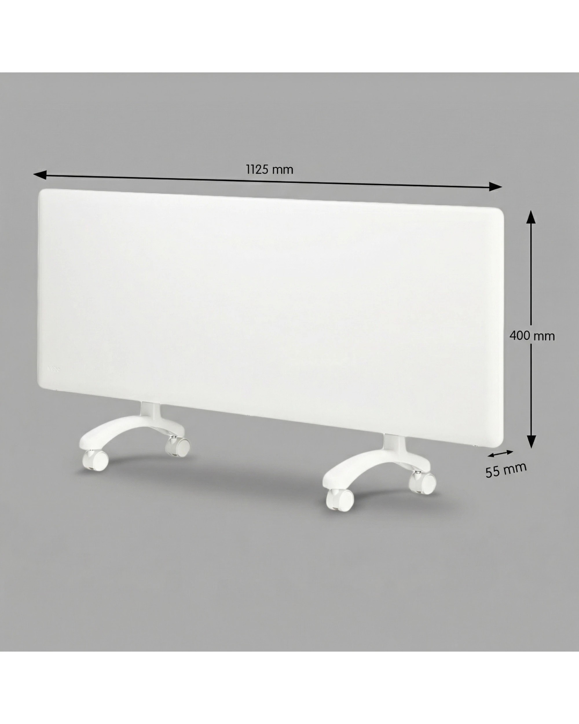 3 Nobo 2000W Electric Panel Heater with Thermostat and Castors - White, 3 of 9