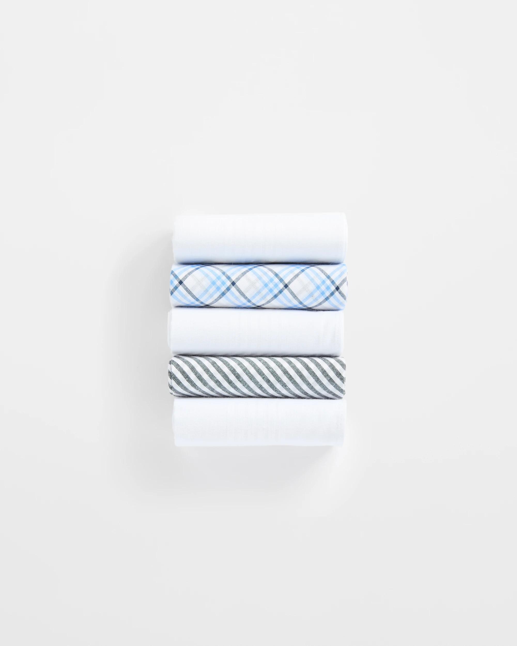 2 Target Mens 5 Pack Assorted Handkerchiefs BLACK STRIPES, 2 of 2