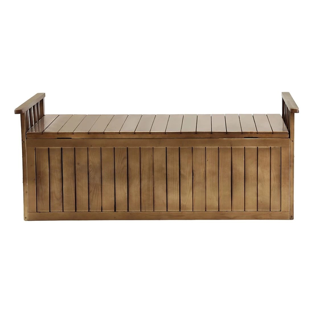 4 Gardeon XL Outdoor Storage Bench Fir Wood Seat Weather Resistant Lift Top Garden Toy Cushion Chest Durable - Brown, 4 of 8