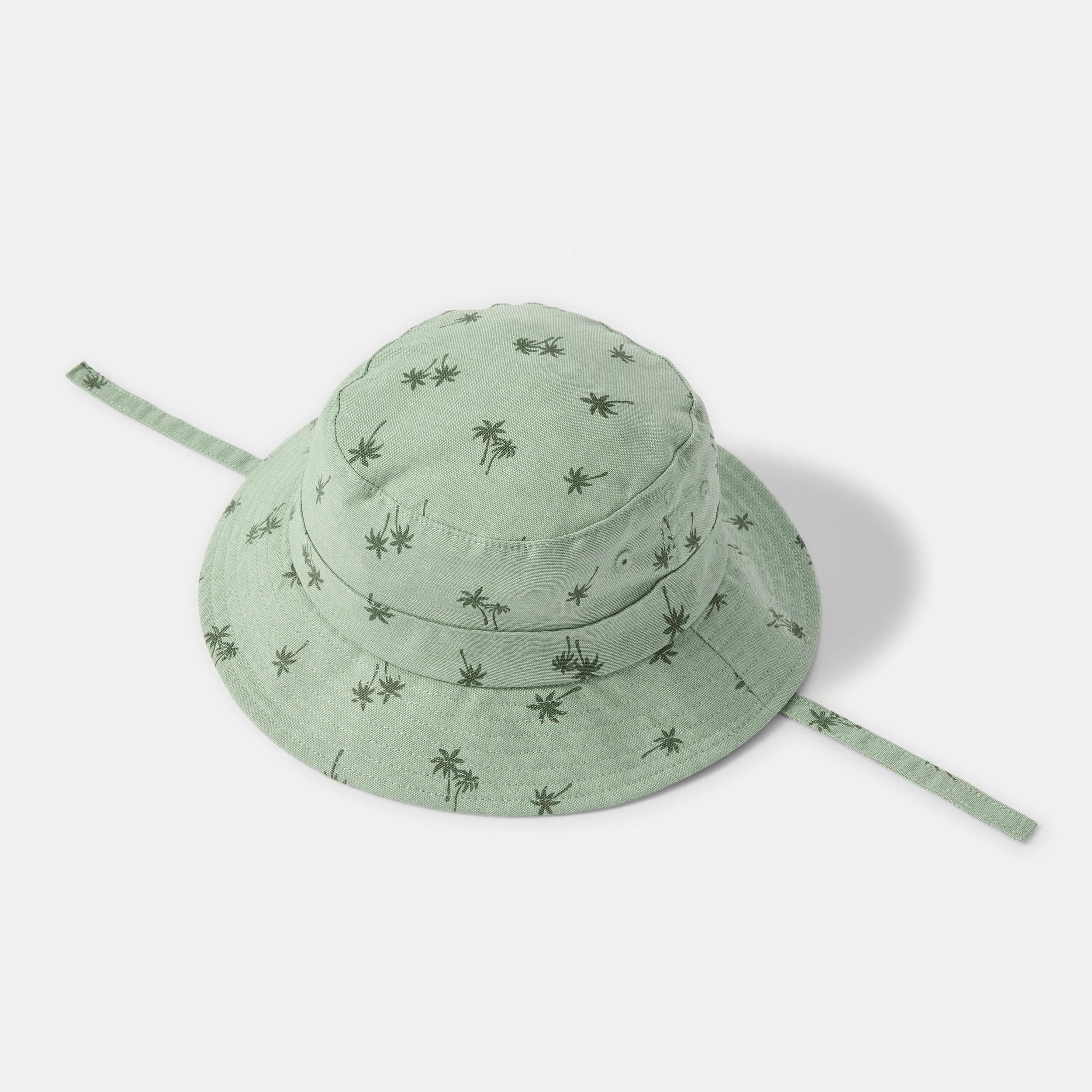 4 Wide Brim Summer Hat GREEN PALMS, 4 of 4