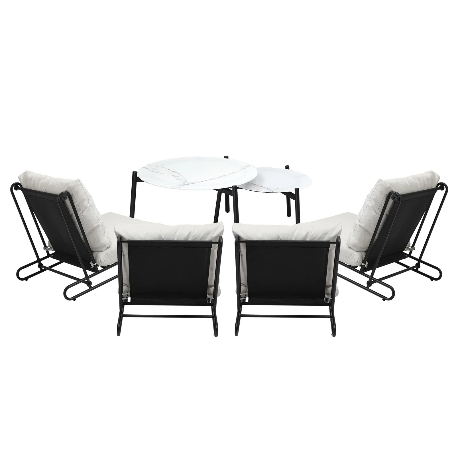 9 Livsip Outdoor Sofa Set 6-Piece Lounge Setting Table Chairs - Beige, 9 of 9