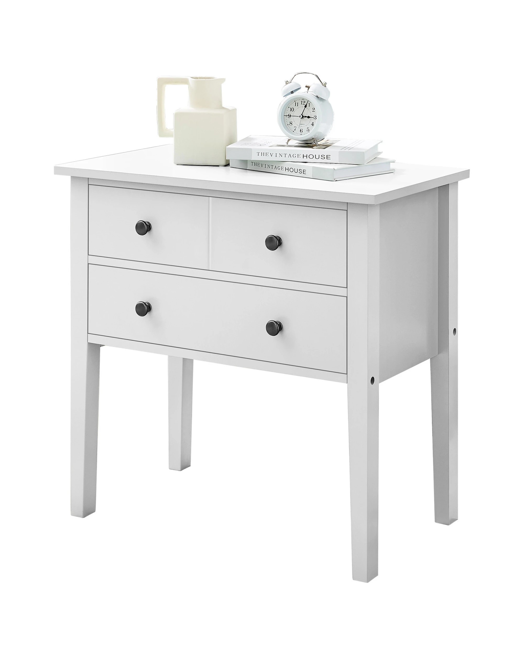 2 Sarantino Sven Bedside Table Night Stand - White, 2 of 9