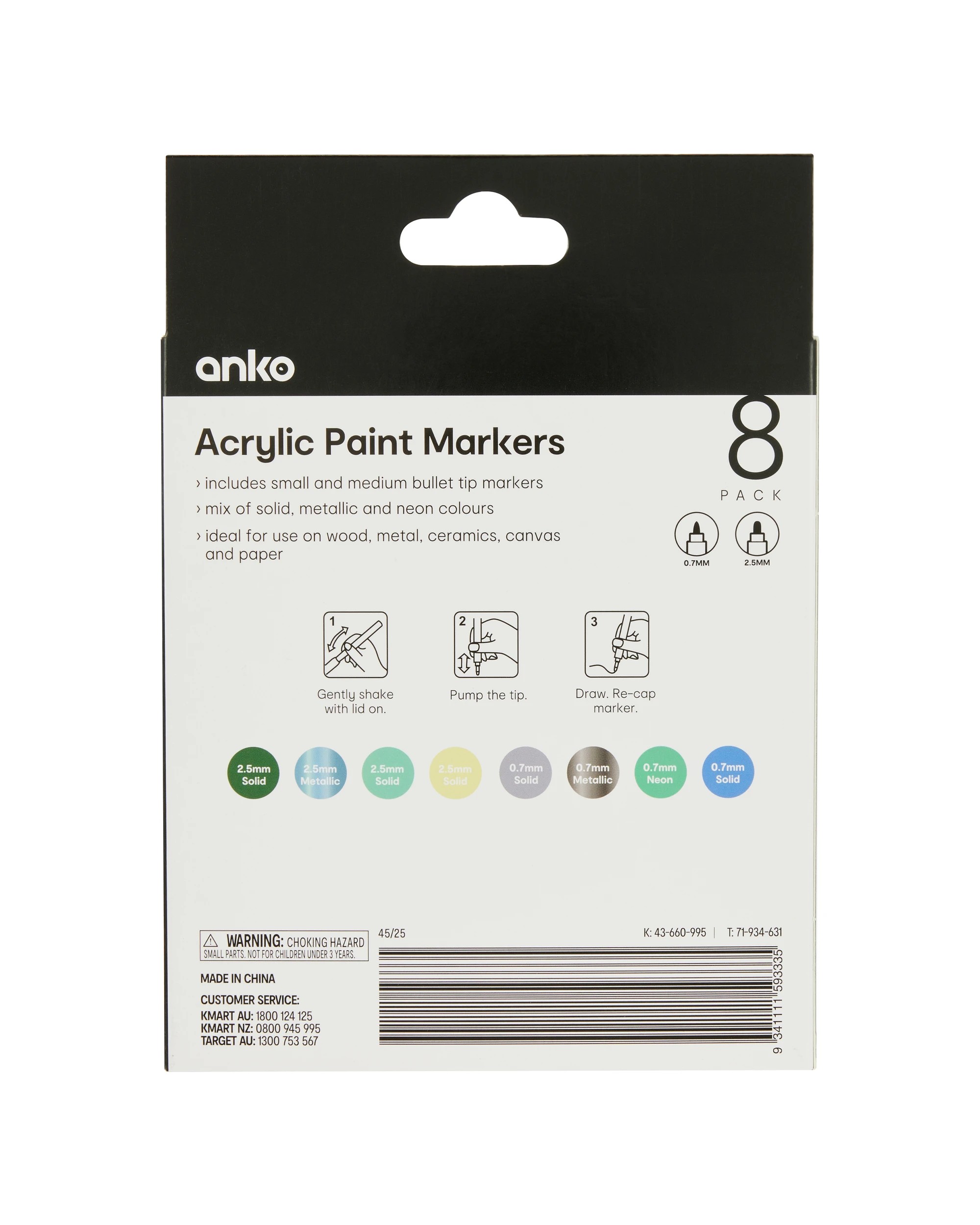 7 8 Pack Acrylic Paint Markers - Blue, 7 of 7