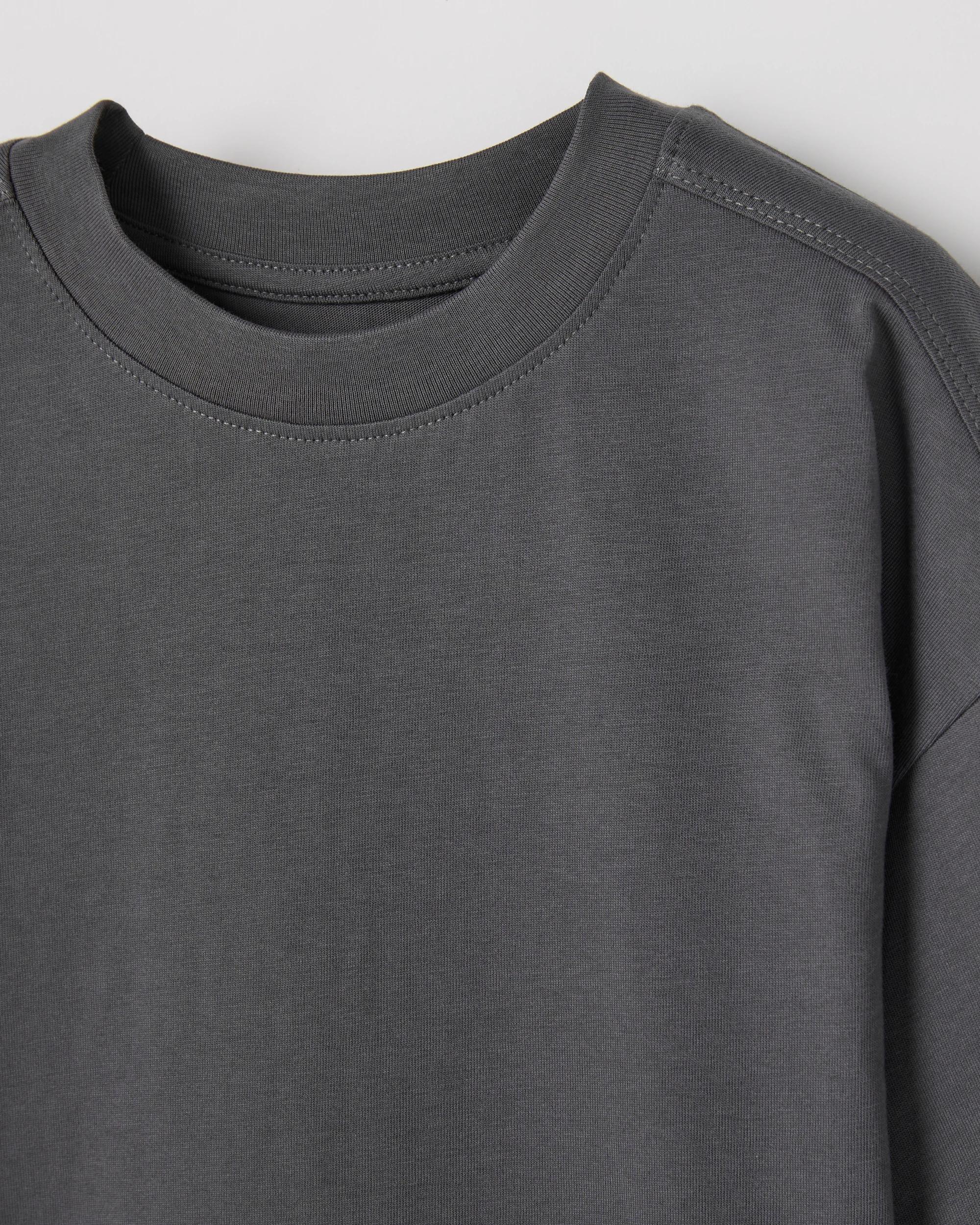 2 Target Kids Australian Cotton Oversized Plain T-Shirt CHARCOAL, 2 of 2