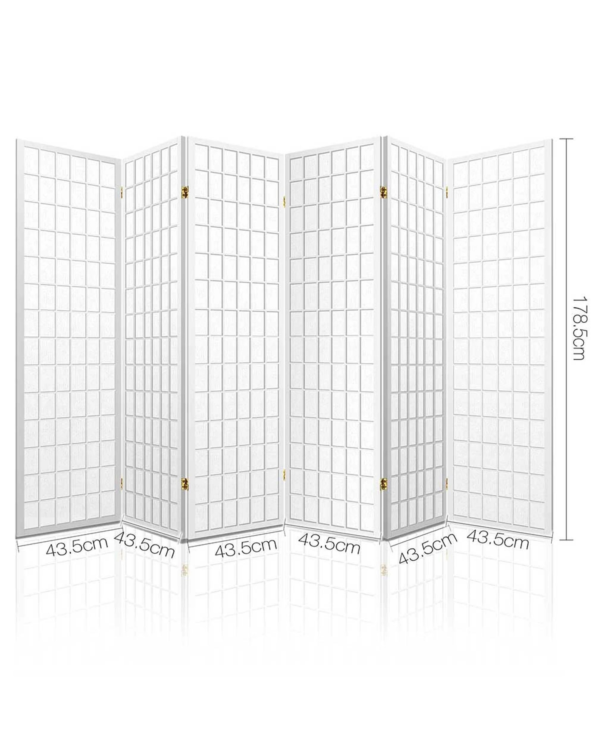 2 Artiss 6 Panel Room Divider Screen 261x179cm
 - White, 2 of 4