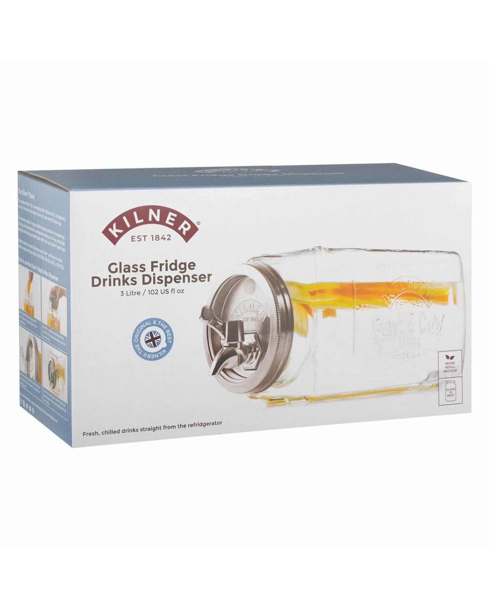 6 Kilner Glass Fridge Dispenser 3L, 6 of 6