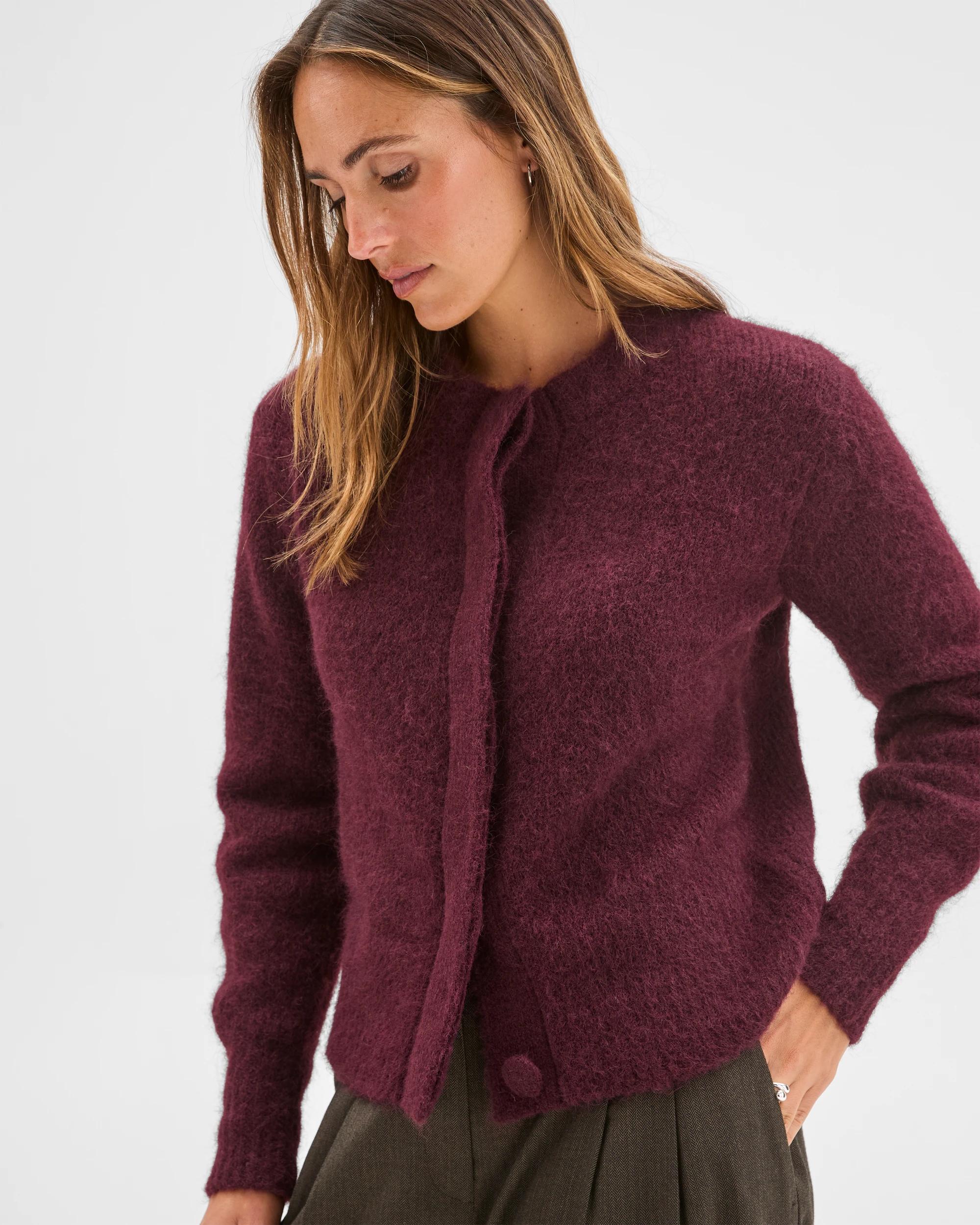 5 Preview Long Sleeve Plush Cardigan PINOT, 5 of 6