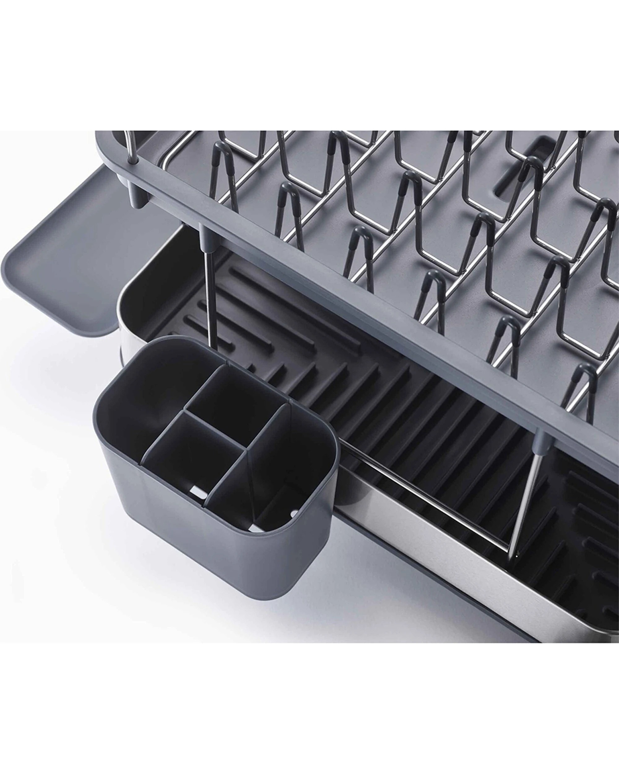 5 Joseph Joseph Excel Steel 2-Tier Dish Rack With Wine Glass Holder - Multi, 5 of 6