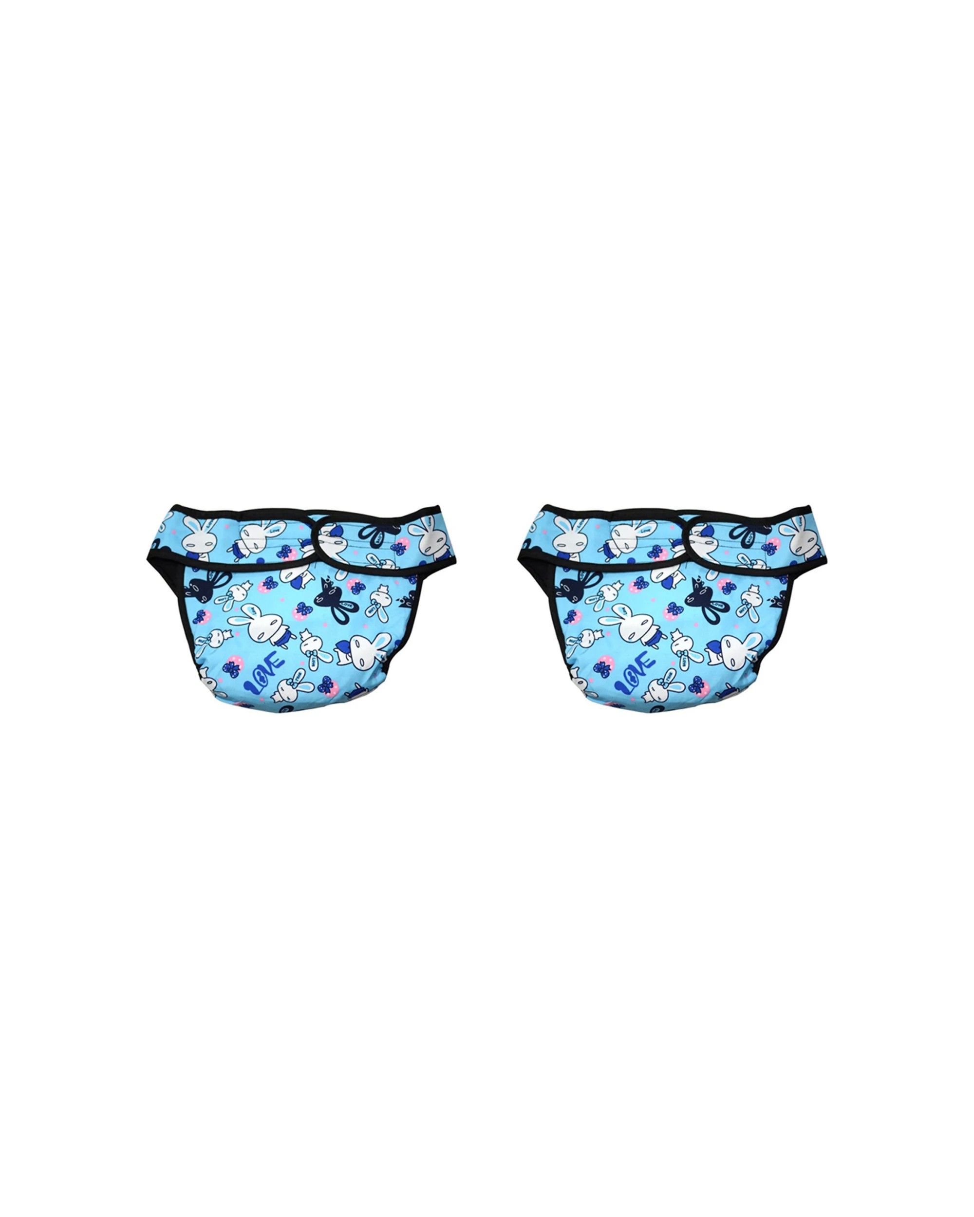 1 Cotton More 2pc Female Dog Reusable Washable Sanitary Underpants Diaper L - Blue, 1 of 2