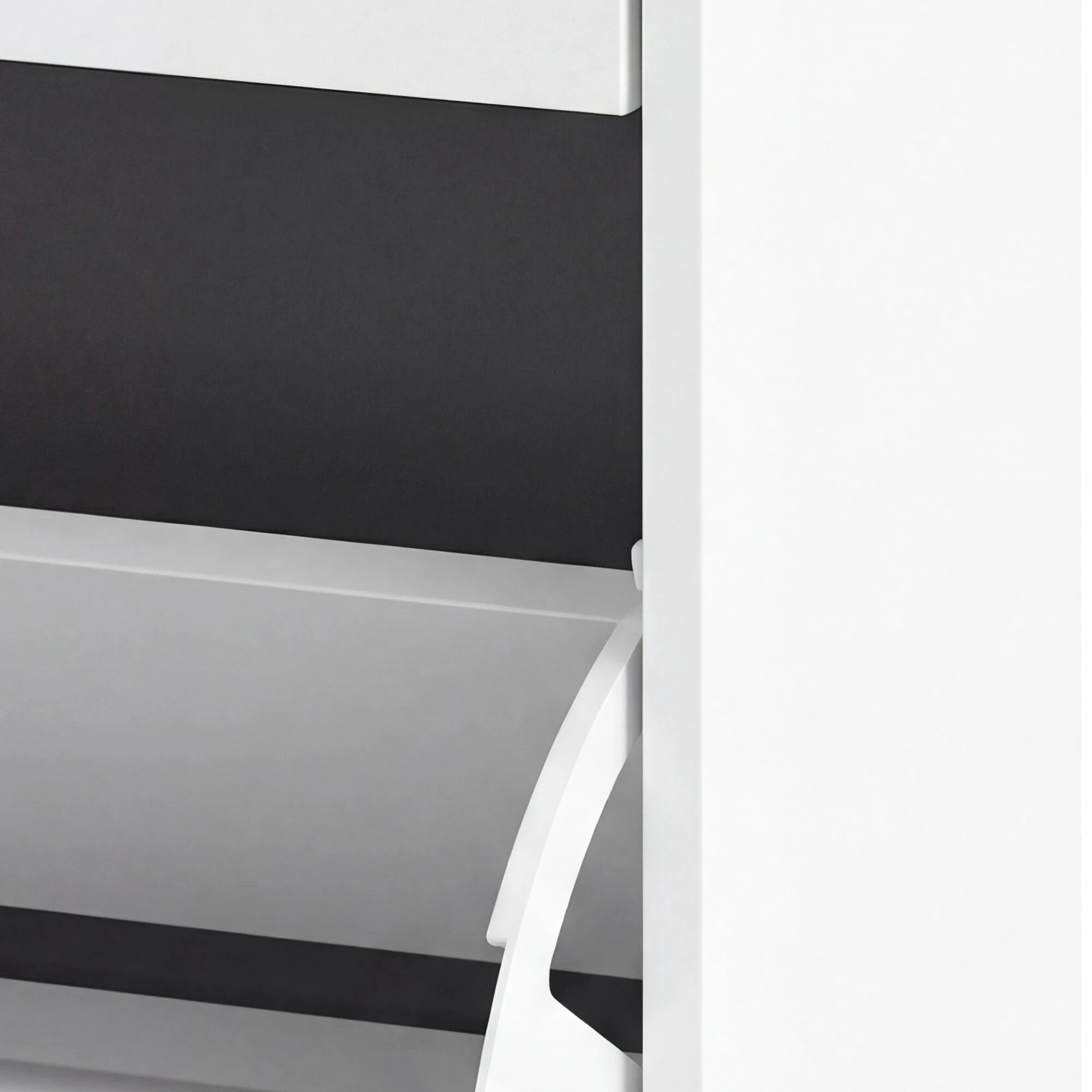 4 Levede Shoe Cabinet With 4 Flip Drawers - White, 4 of 5