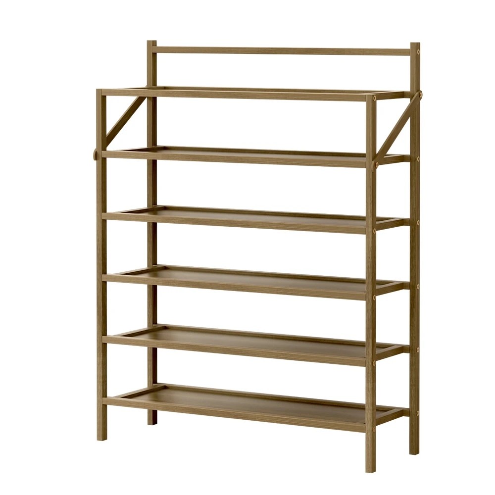 1 Artiss Shoe Rack 6-tier 18 Pairs Foldable - Brown, 1 of 4