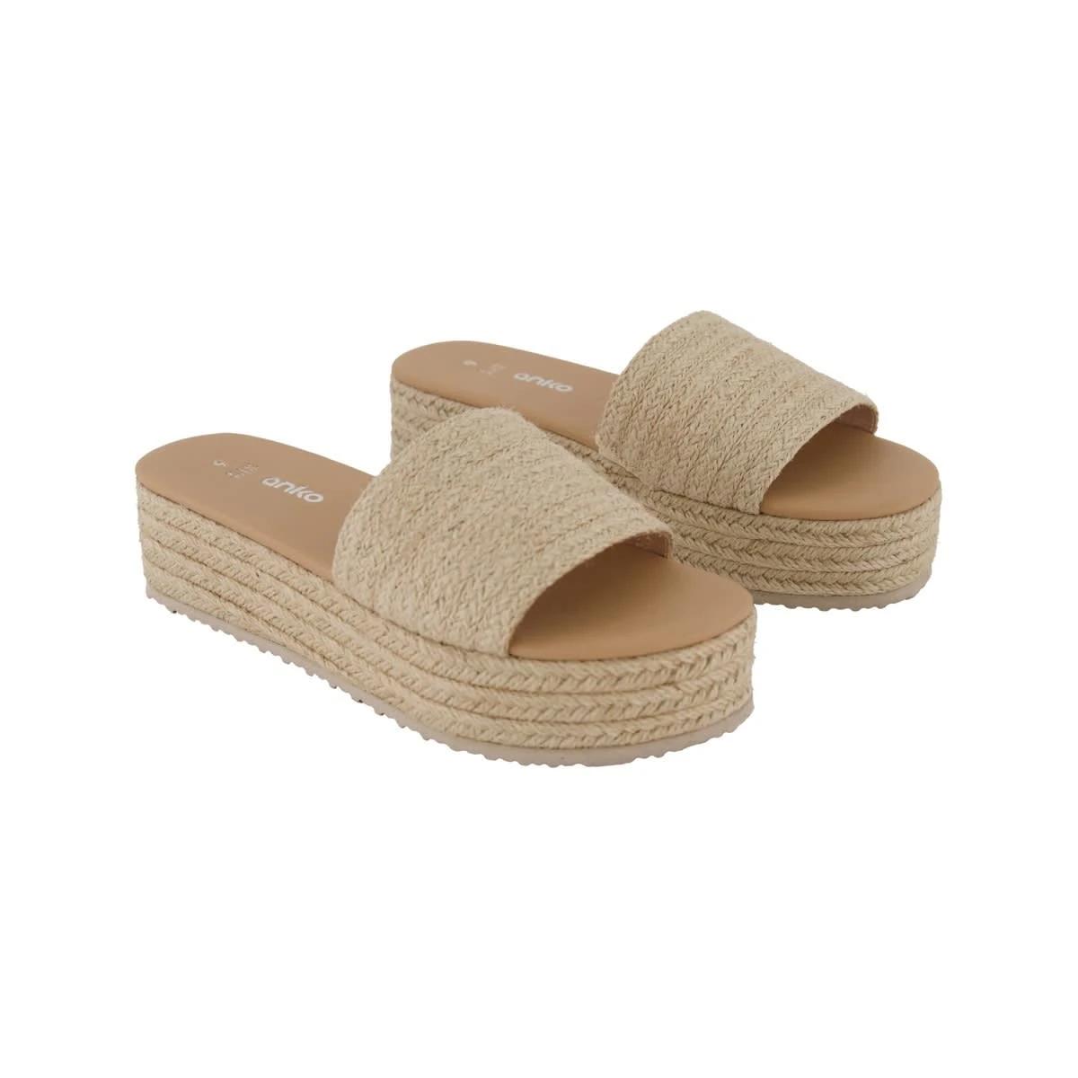 2 Casual One Band Espadrille Flatform Heels Natural, 2 of 7