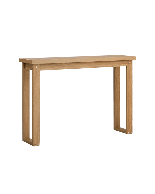 Oikiture Console Table Narrow Hall Entryway Desk Sofa Table Display Shelf - Nat