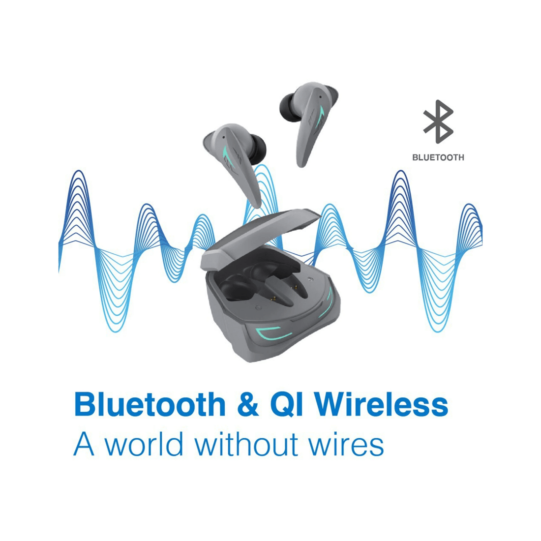 2 Laser Tws Wireless Bluetooth Gaming Earphones Noise Cancelling Case - Black, 2 of 8