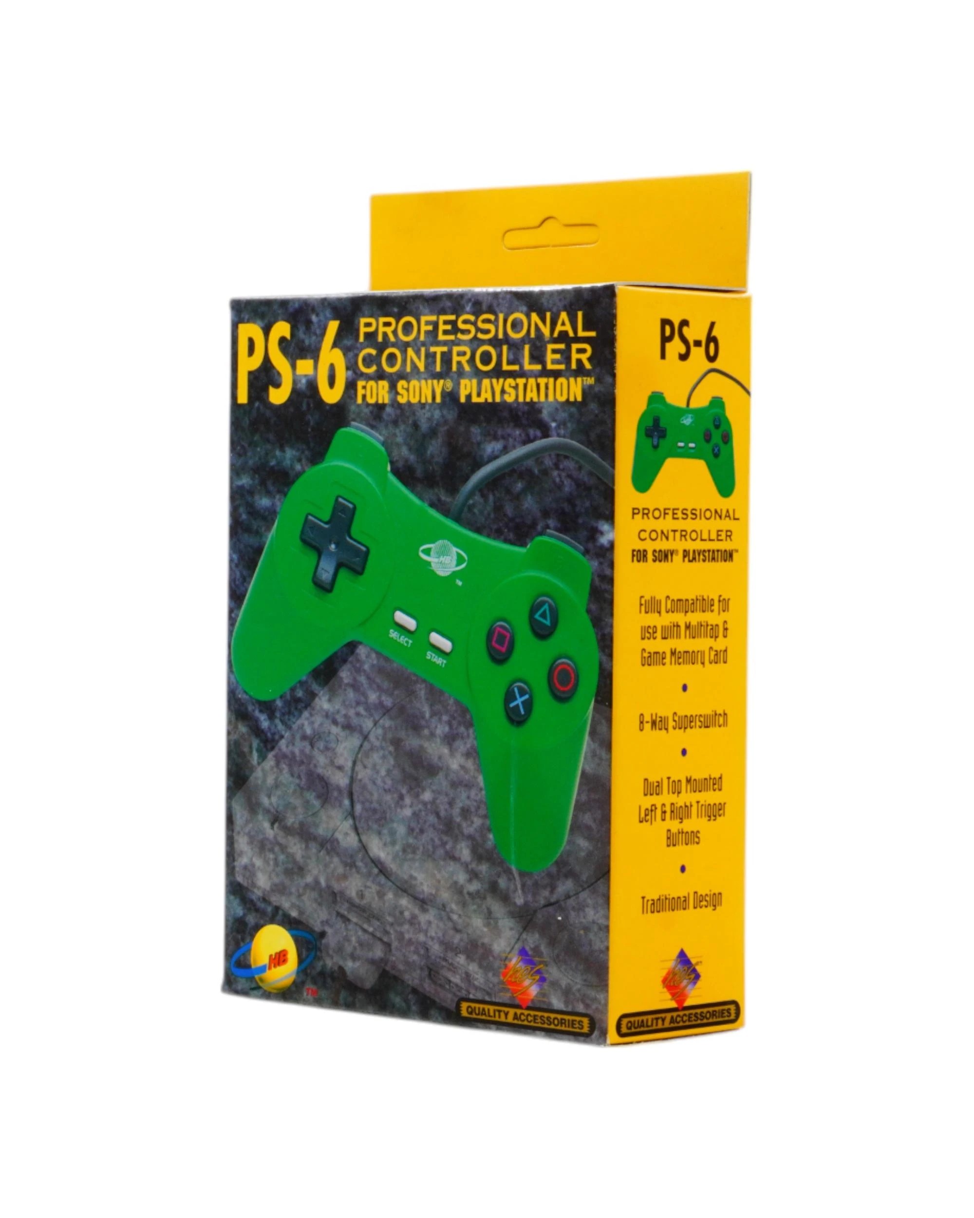 4 HB PS-6 Professional Controller For Playstation One - Green, 4 of 5