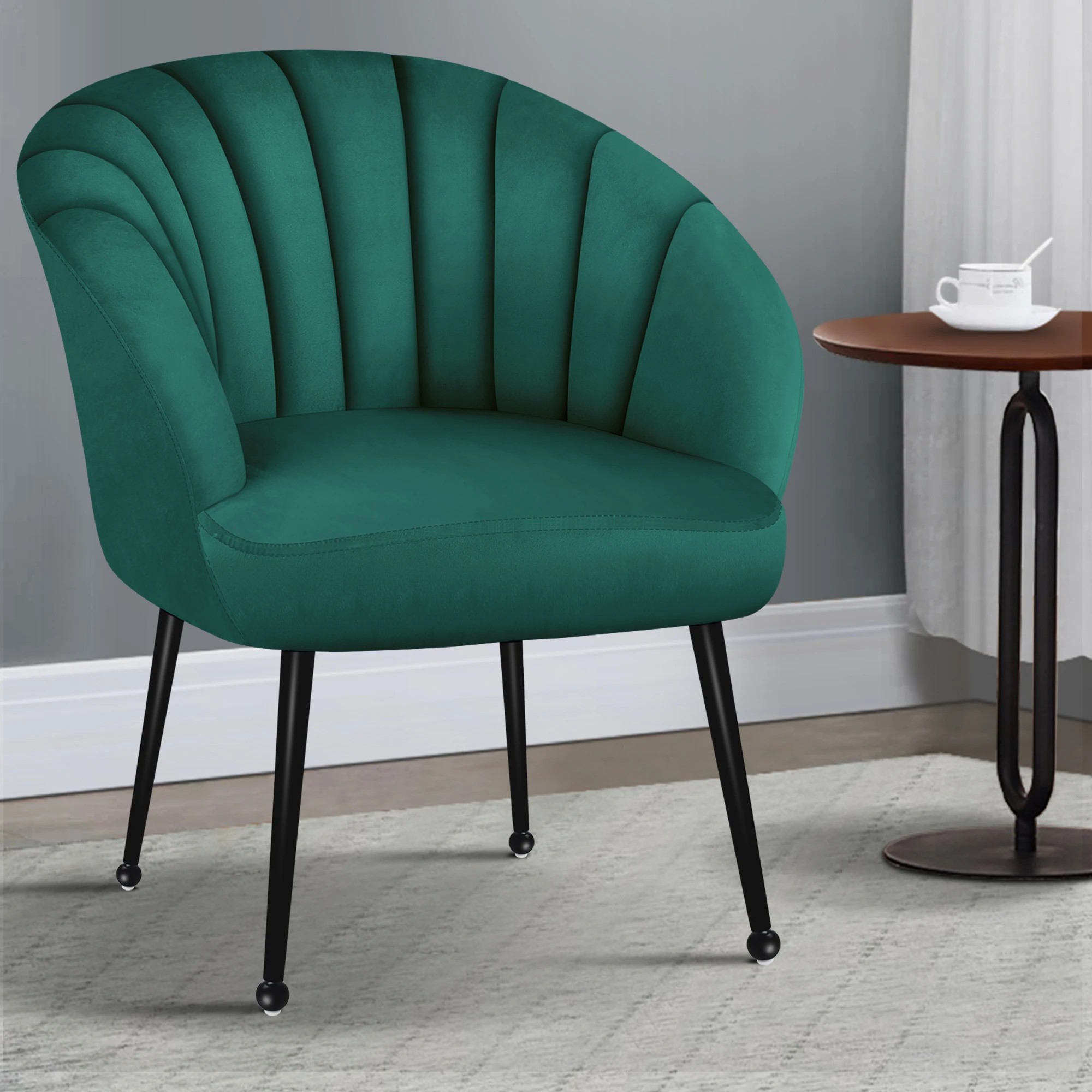 2 Alfordson Armchair Lounge Chair Accent Tub Chair Sofa Couch Velvet - Green, 2 of 9