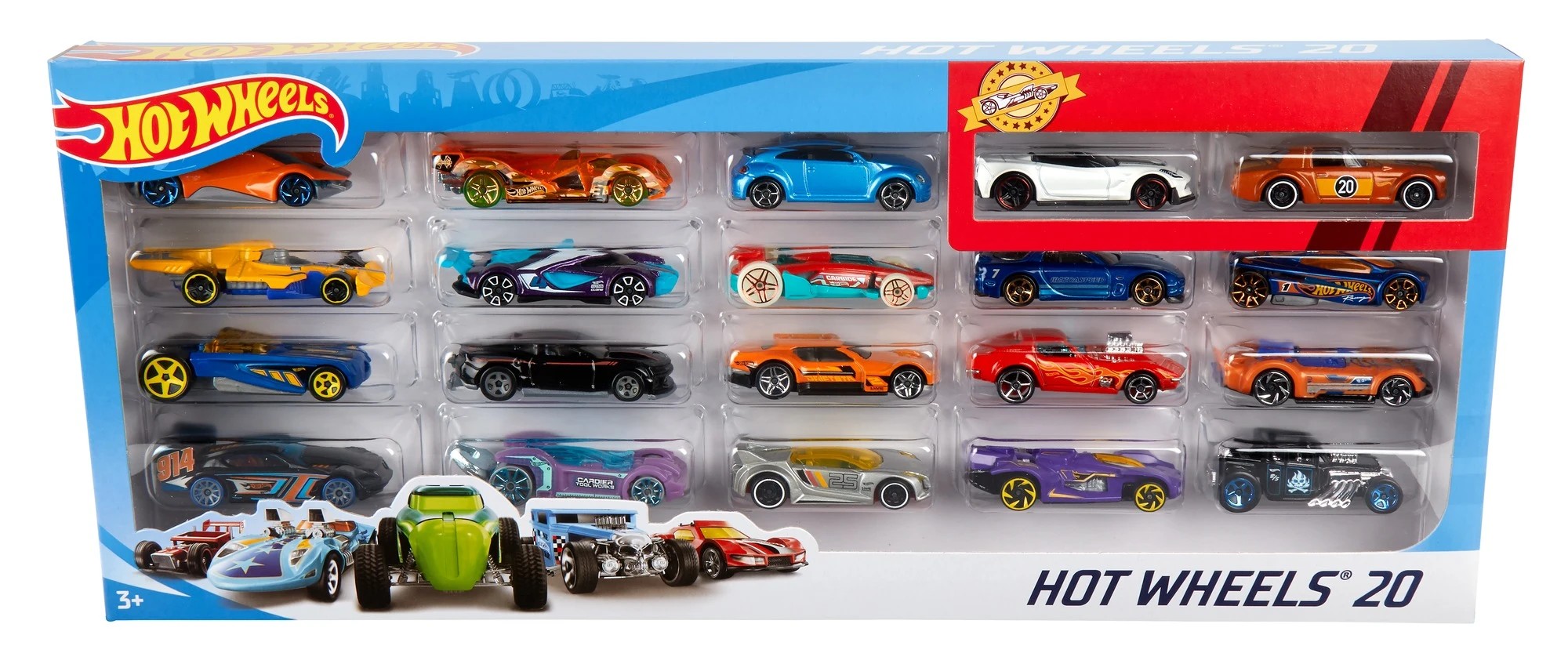 1 20 Pack Hot Wheels Essentials Basic Cars Set, 1 of 3