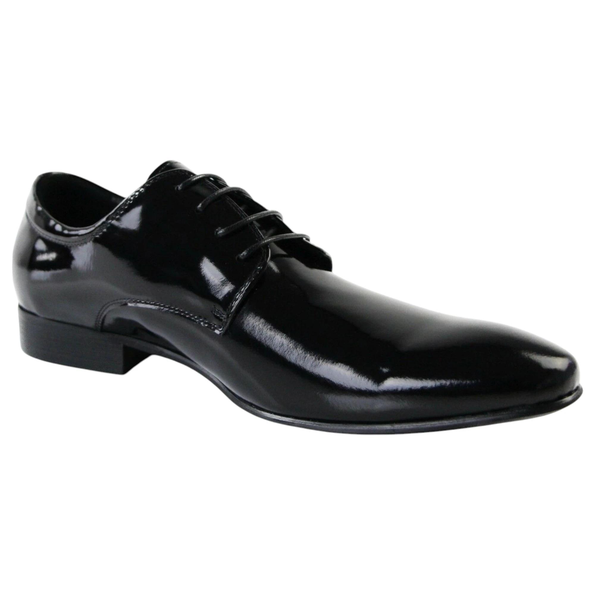 3 Zasel Bond Patent Shiny Leather Lace Up Dress Work Mens Wedding Men Shoes BLACK, 3 of 4